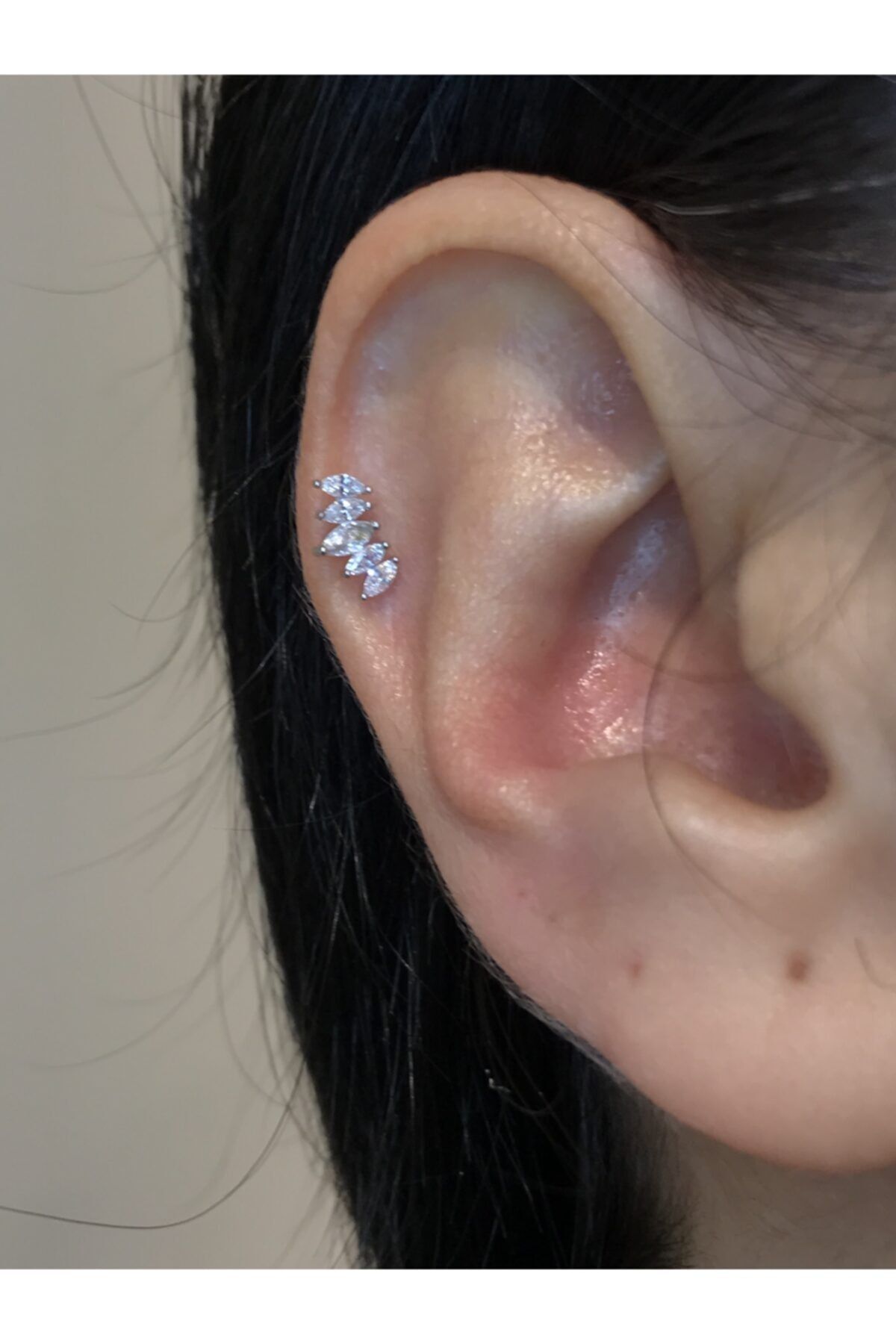 FLAMBOYANT PIERCING Kıng 18 Ayar Beyaz Altın Pıercıng