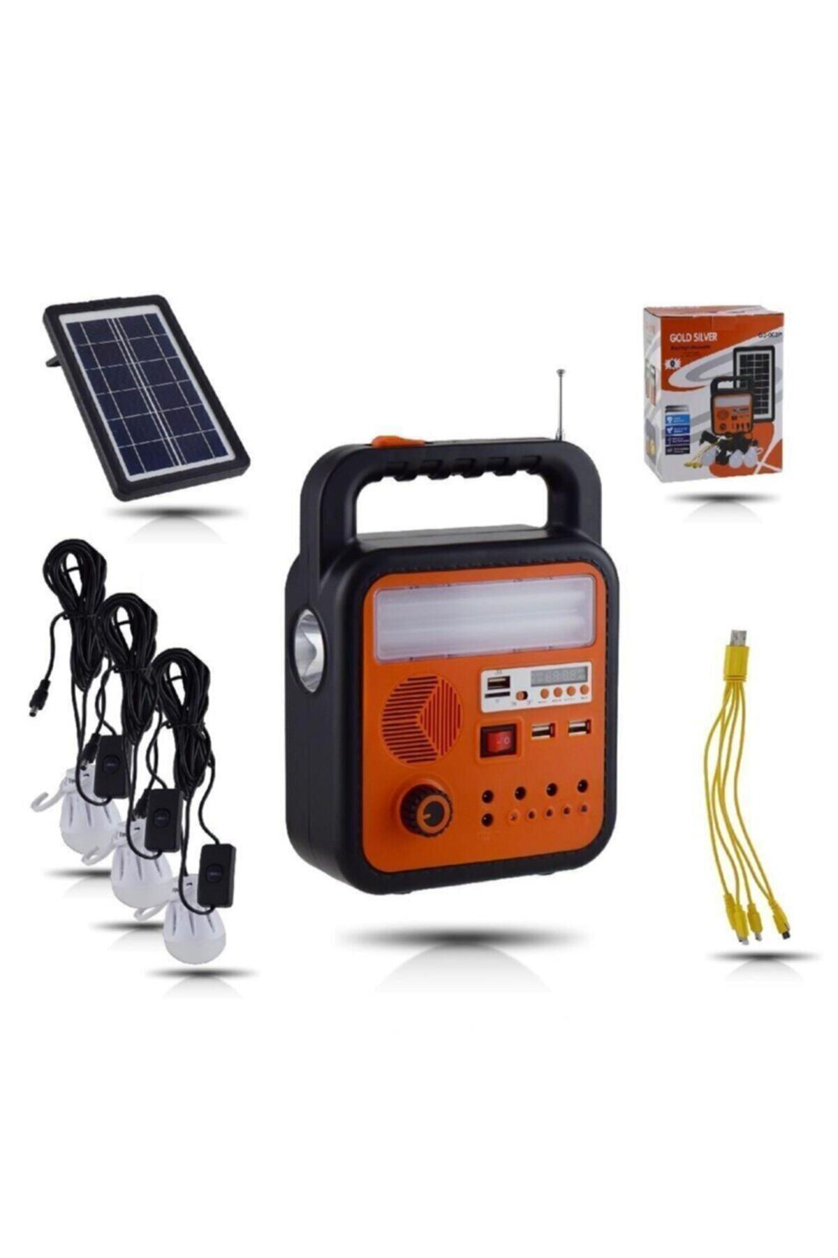 AVSETİ Gold Silver Gs-902p Şarjlı Solar Fener Bluetooth