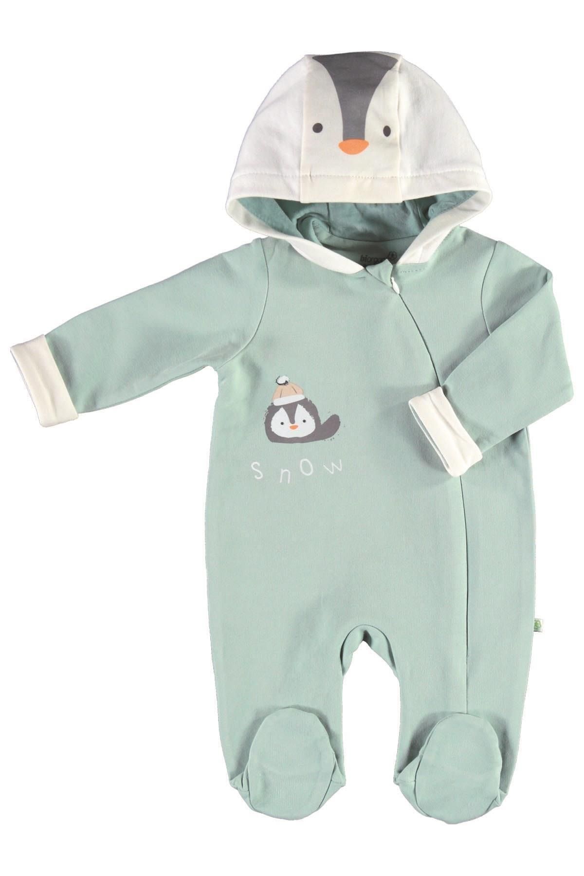 Bibaby Biorganic Frozen Penguıns Fermuarlı Tulum 60558 Nil Ekru