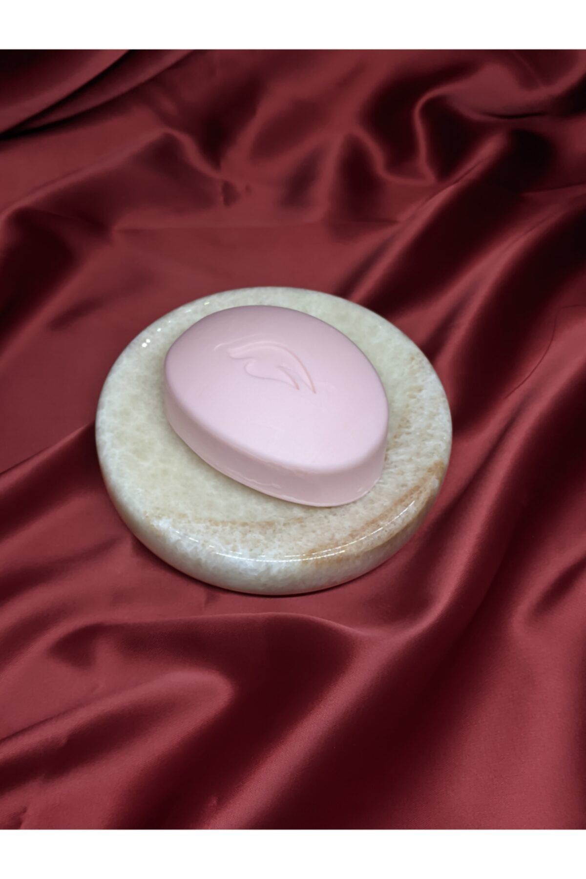 Pergamon Onyx Mermer Katı Sabunluk Yarı Değerli Doğal Taş El Yapımı