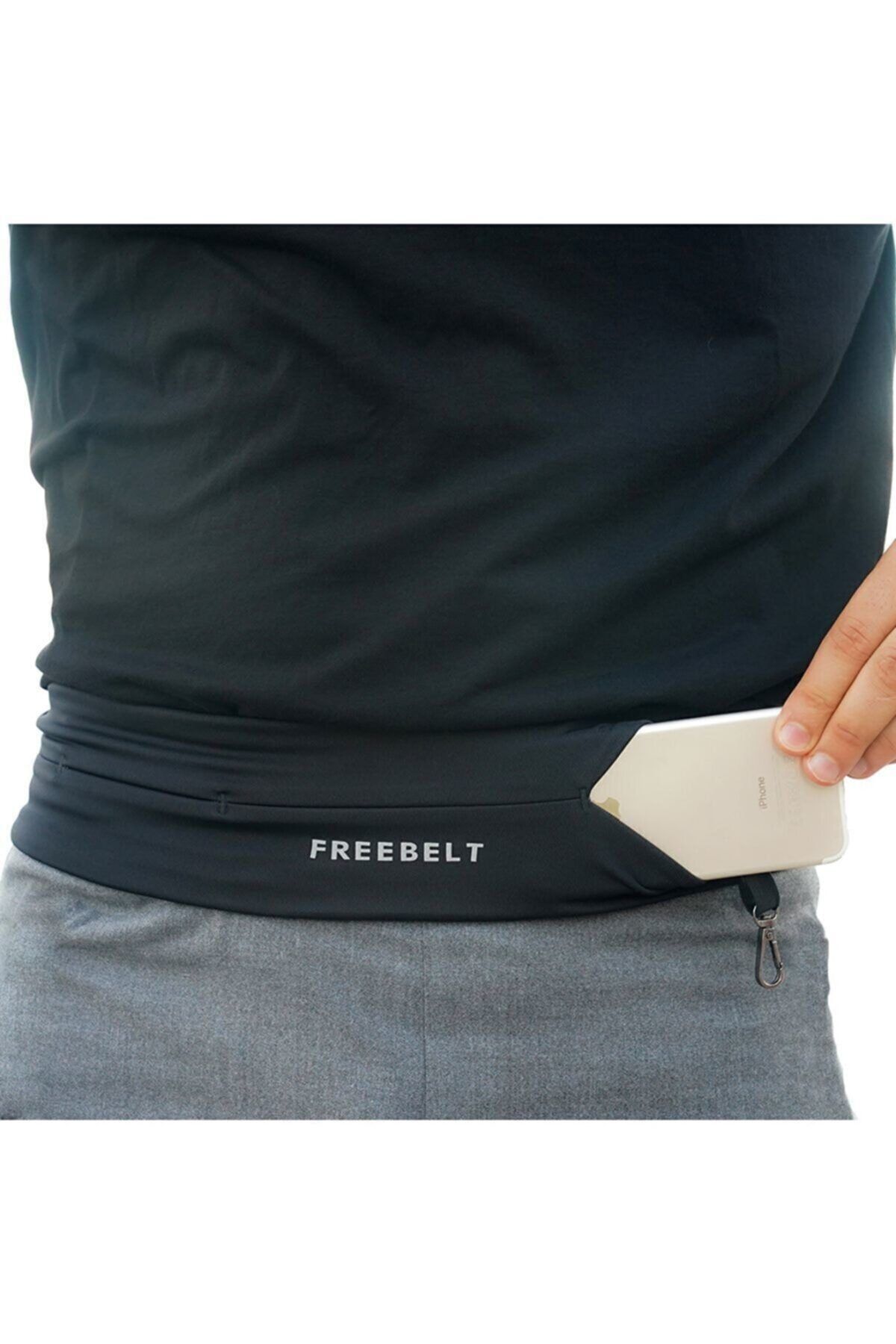 Freebelt Siyah Yeni Nesil Spor Bel Çantası Koşu ve Fitness Kemeri