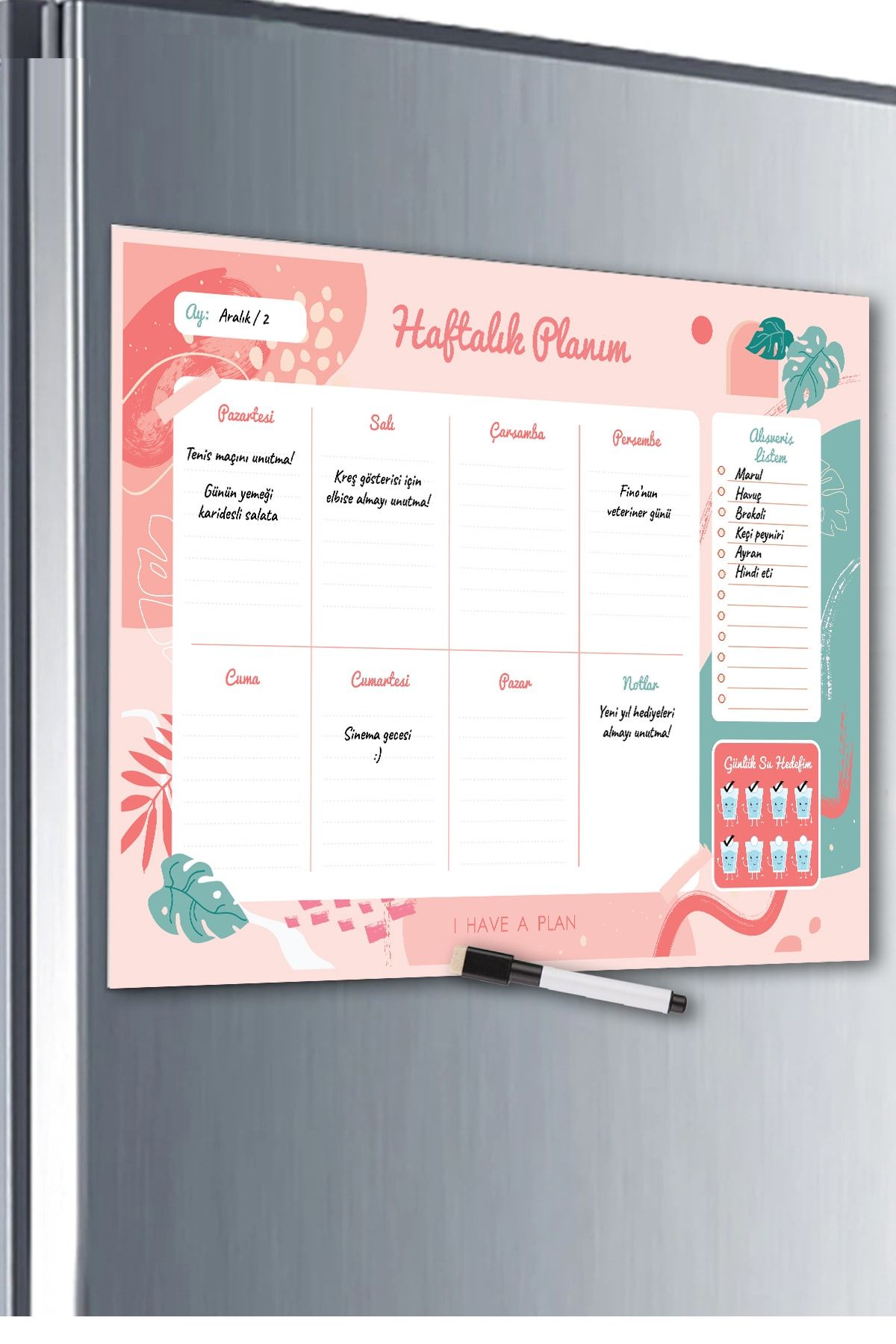 kozmozade Haftalık Planlayıcı Magnet + Mıknatıslı & Silgili Kalem