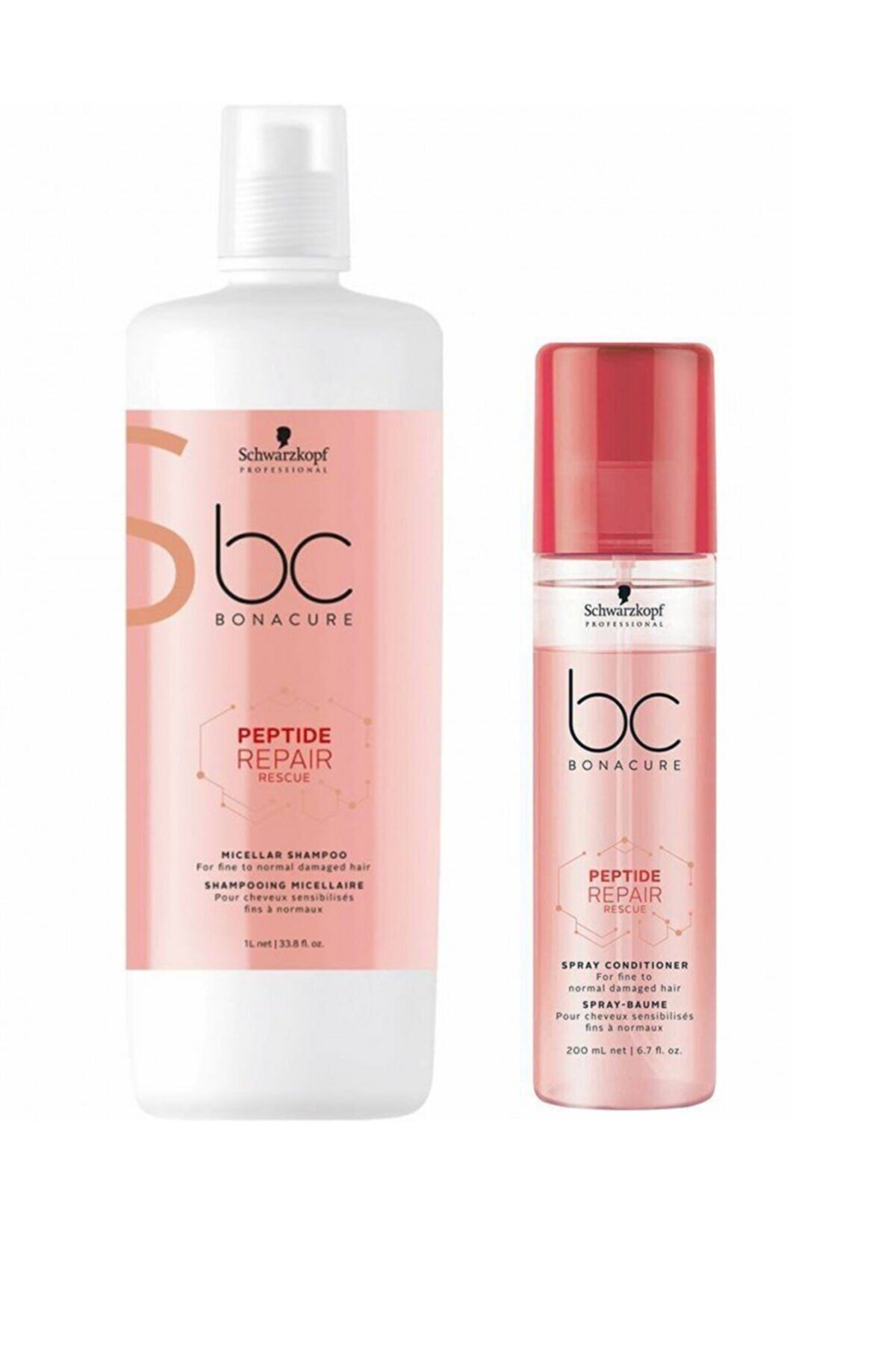 Schwarzkopf Bonacure Bc Acil Kurtarma Şampuan 1000 Ml + Acil Kurtarma Durulanmayan Sprey Krem 200 Ml