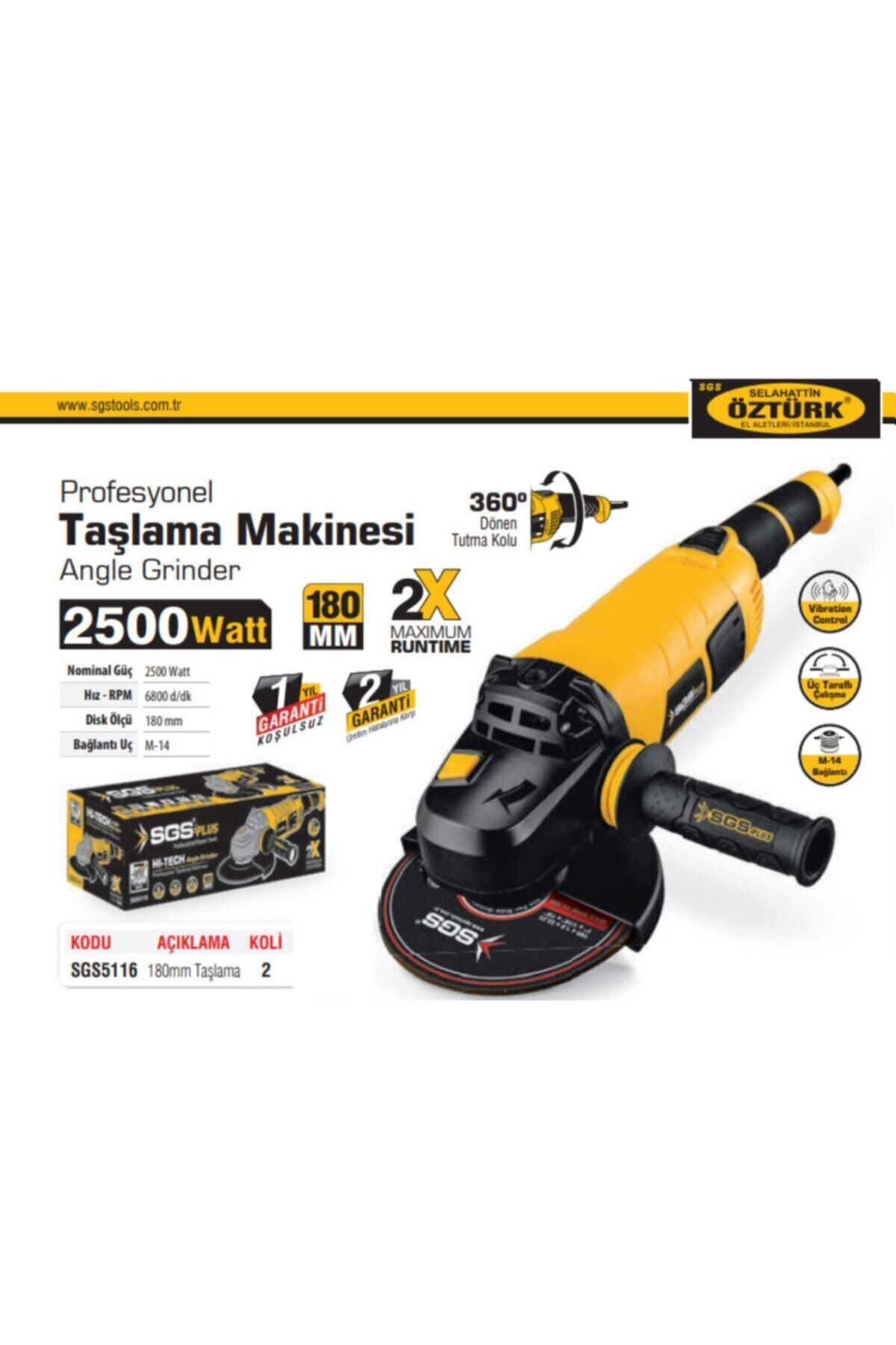 Sgs 5116 Profesyonel Taşlama Makinesi - 2500 Watt,180mm