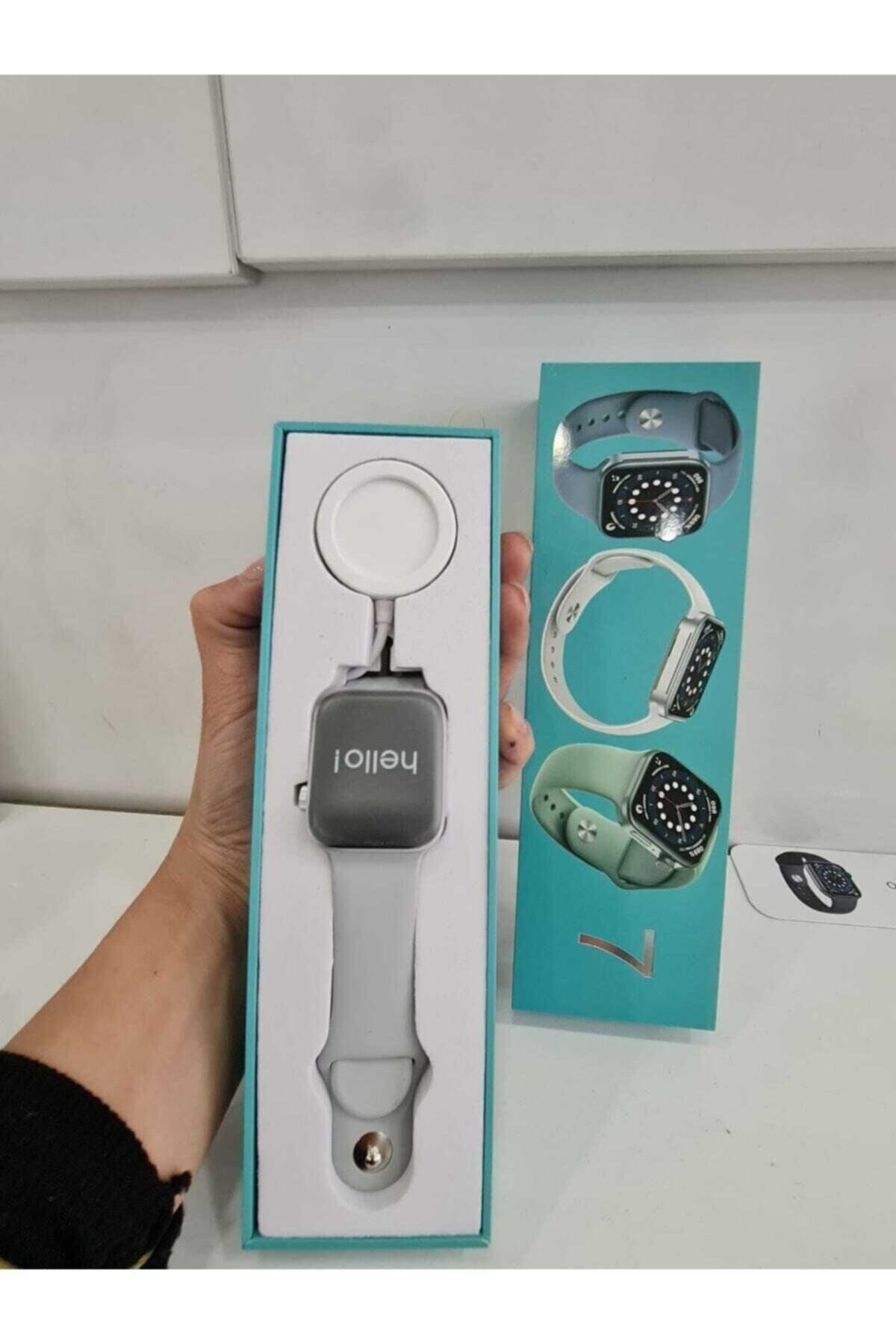 inteknoloji Watch 7 Series Süper Kalite Yan Tuş Döndürme Aktif Türkçe Menü Akıllı Saat Silver-gri