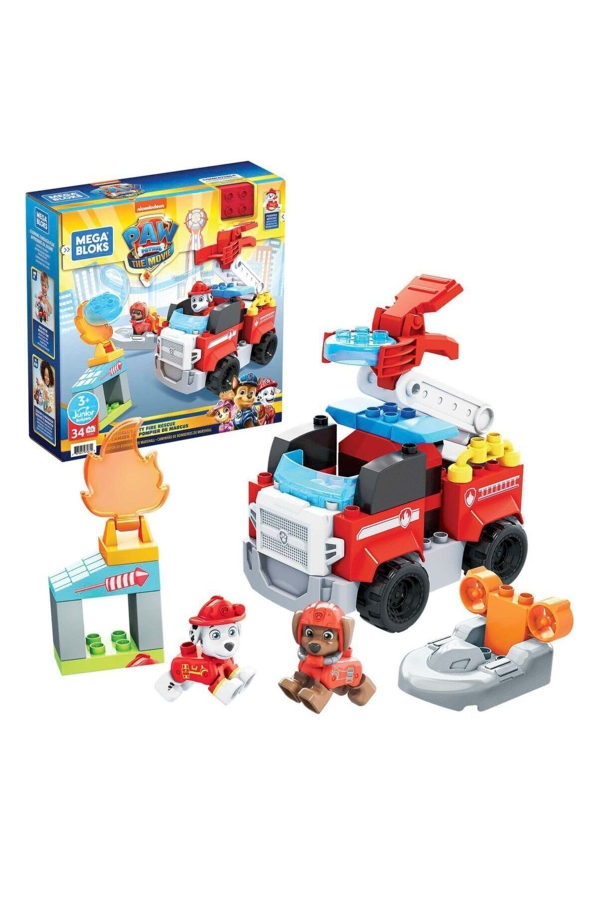 mattel Gyj01 Mega™ Bloks, Paw Patrol Marshall'ın Itfaiye Kamyonu, 34 Parça +3 Yaş