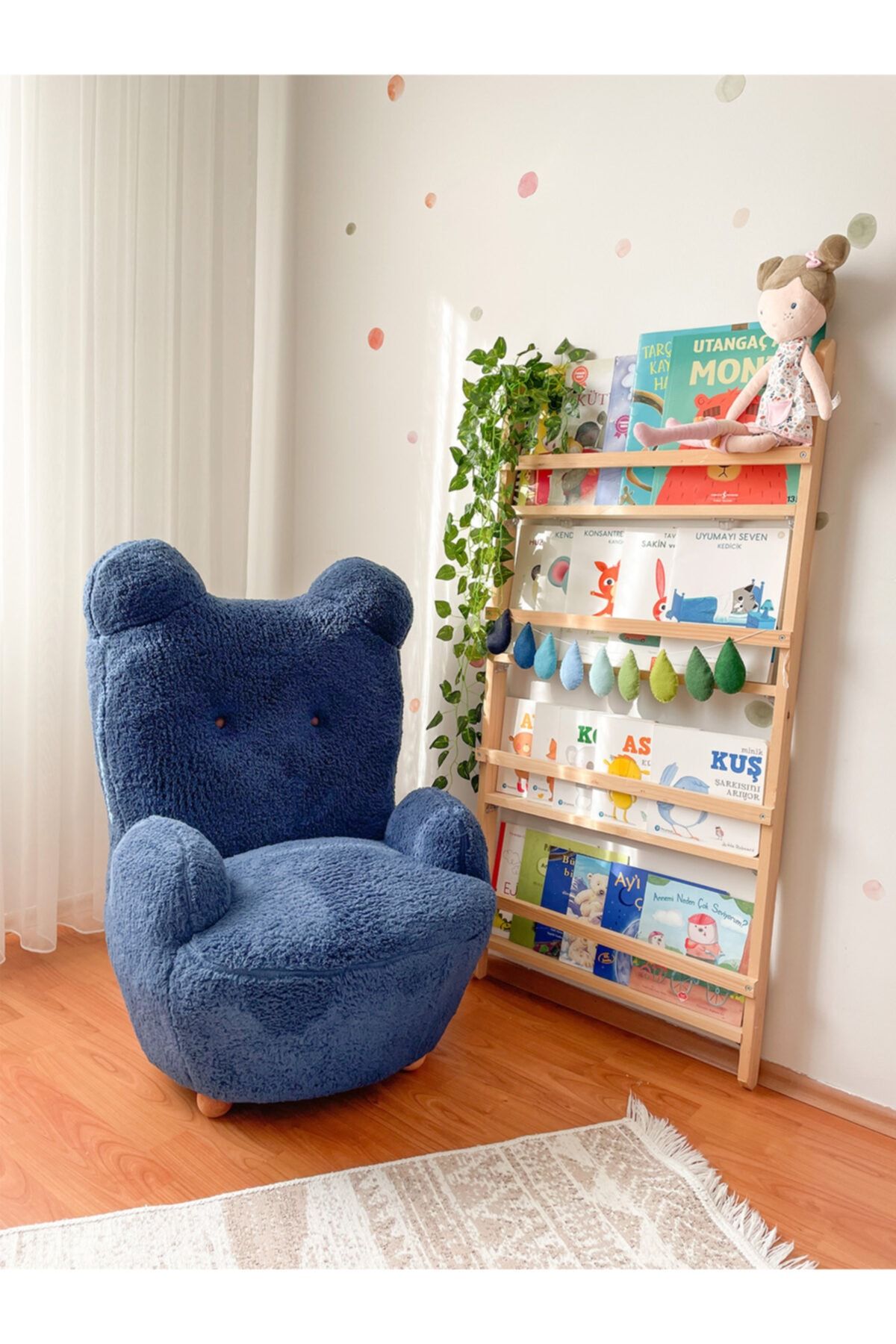MOTHER AND TOYS Baby Bear Çocuk Berjeri - Çocuk Koltuk - Çocuk Odası Dekorasyon - Lacivert