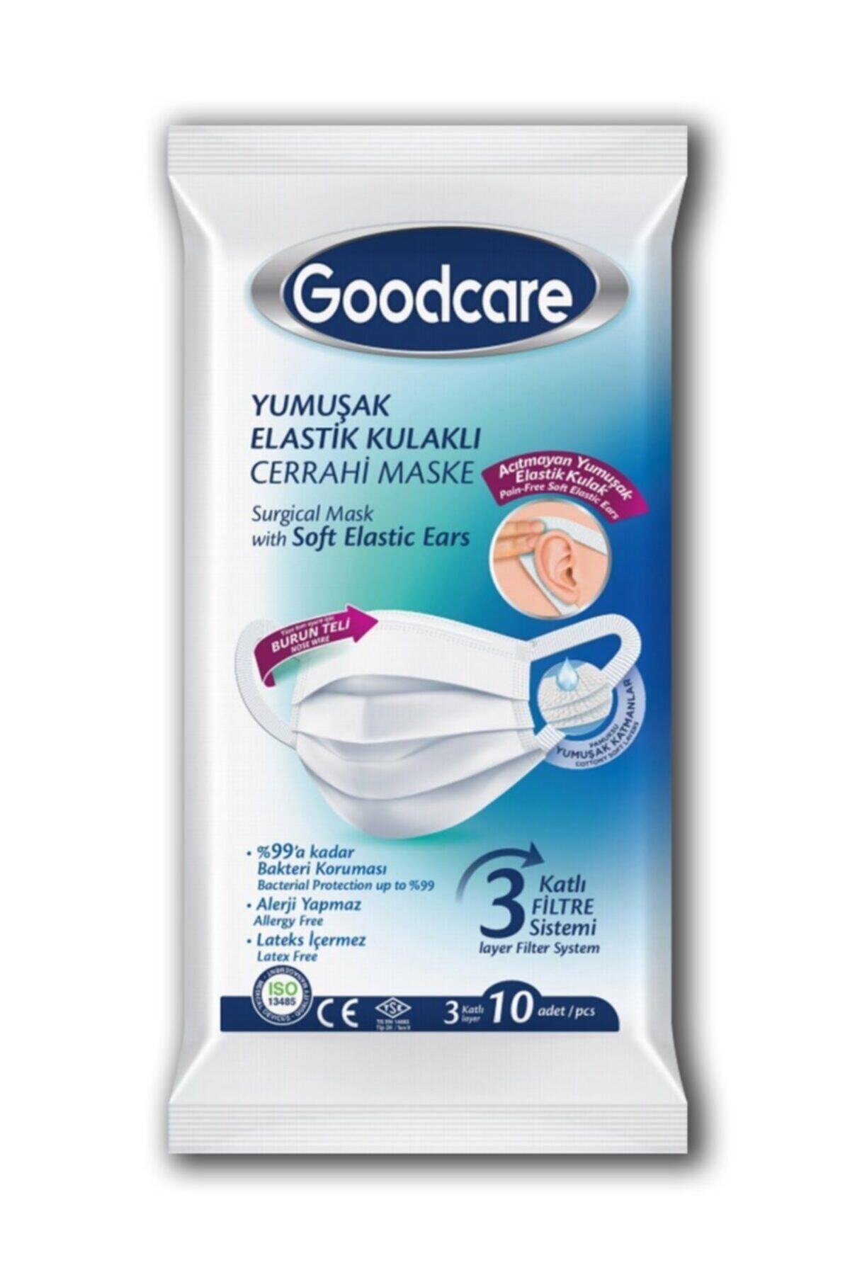 In Dream Goodcare Marka Yumuşak Elastik Kulaklı 3 Katlı Cerrahi Maskeler 10 Lu Paket