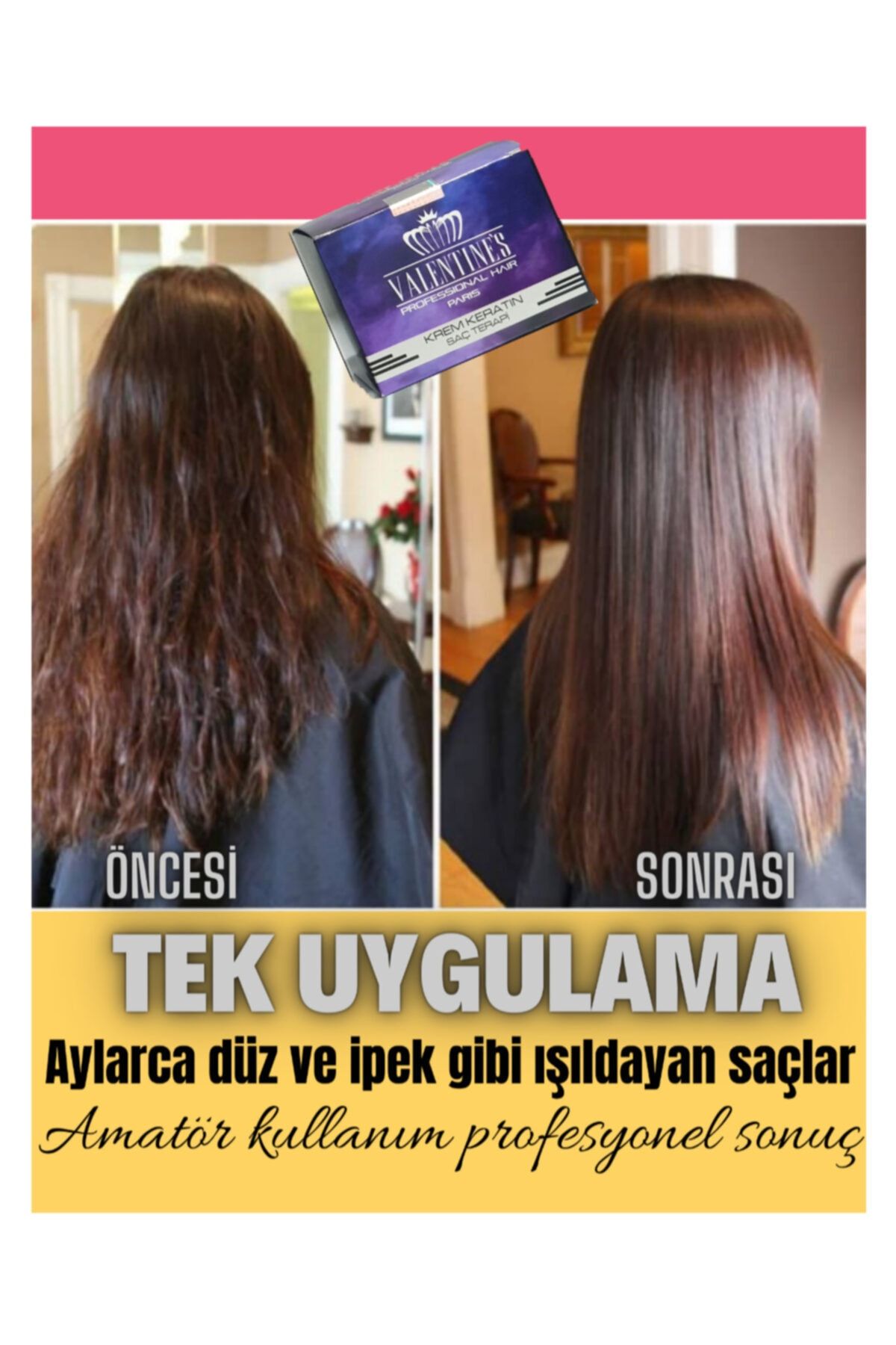 VALENTINES PROFESSIONAL Krem Keratin Terapi Mucize Bakım Brezilya Fönü Professional