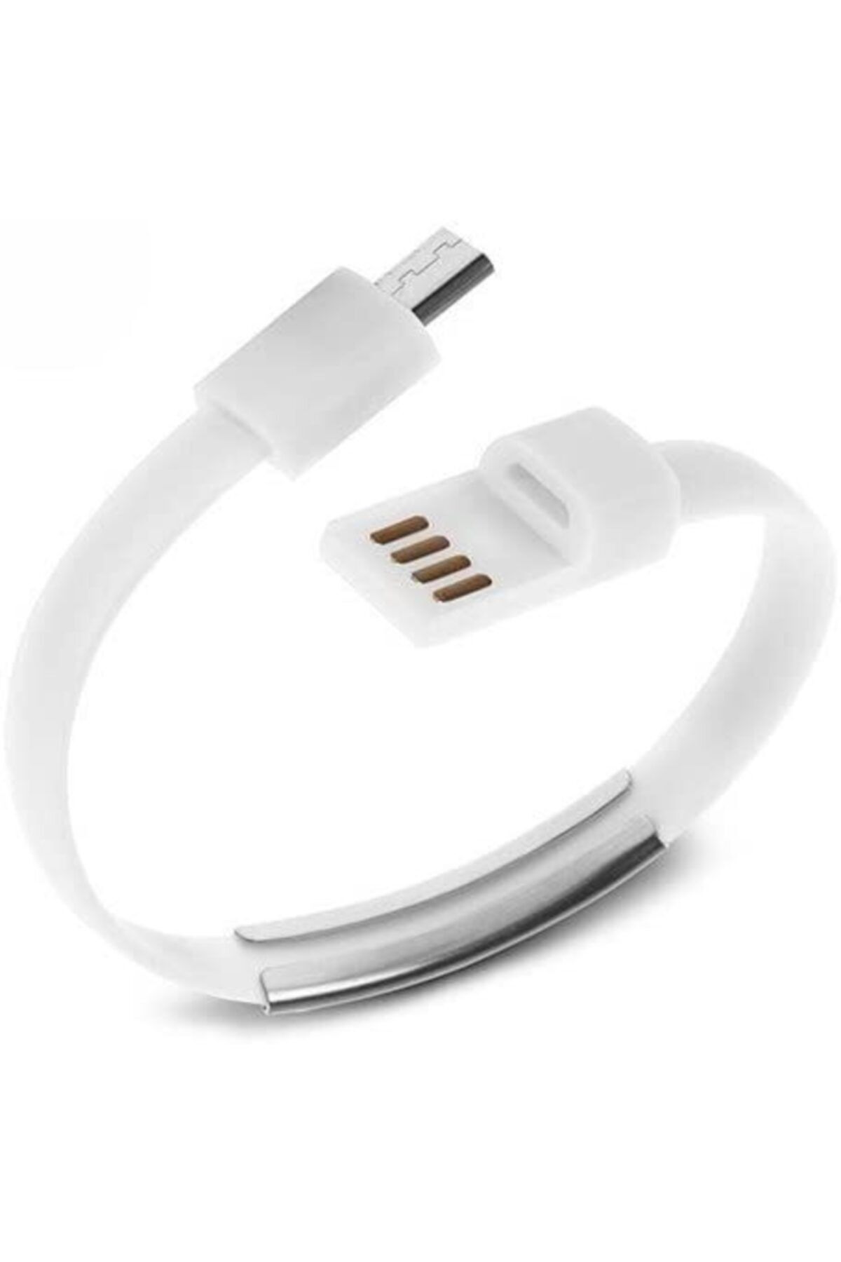 CODEGEN Micro Usb Bileklik Şarj Data Kablosu Beyaz