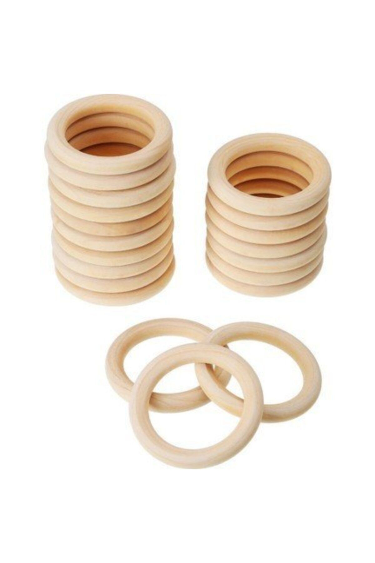 Mir Plastik Verniksiz Tahta Halka 10 Cm (50 Adet )