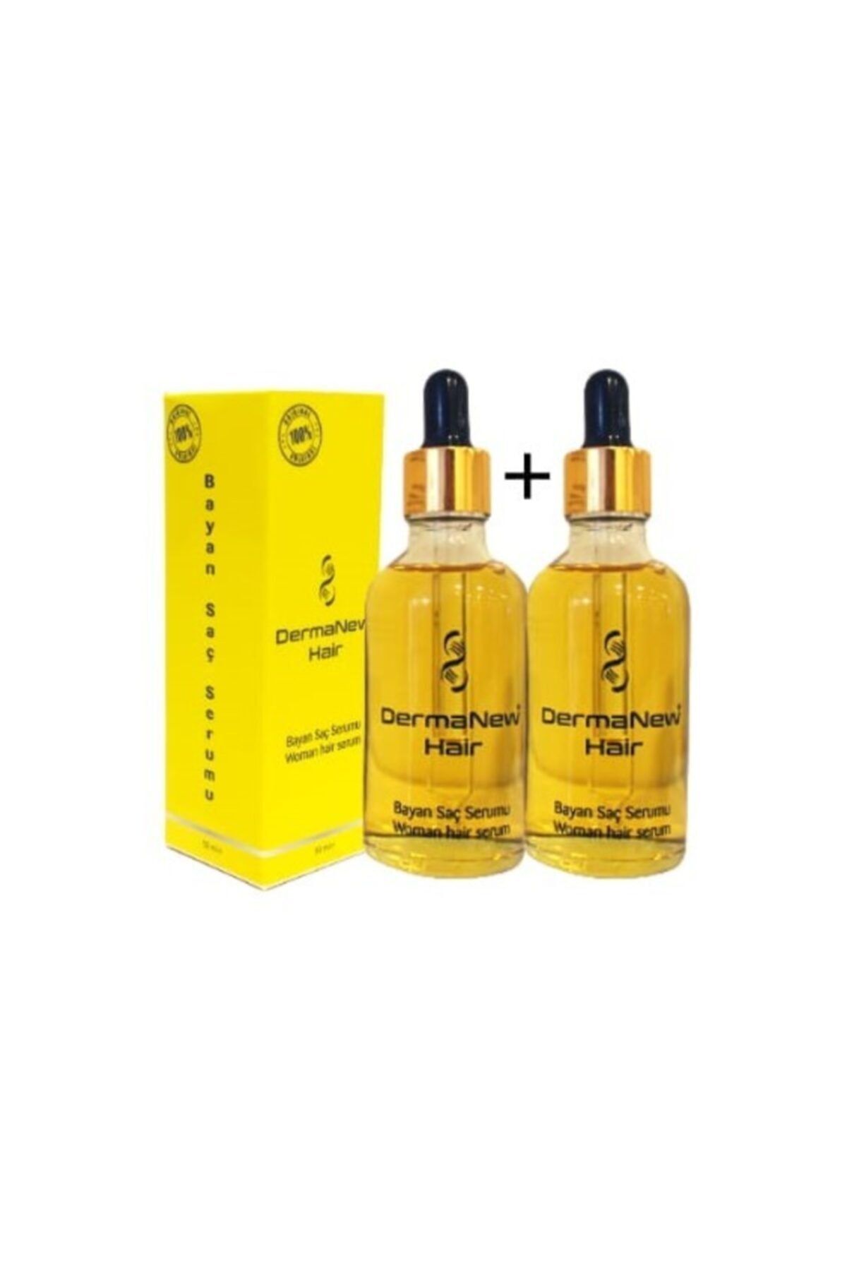 dermanew hair Tanışma Paketi  Özel Organik Saç Gürleştirici Serum 2x50ml
