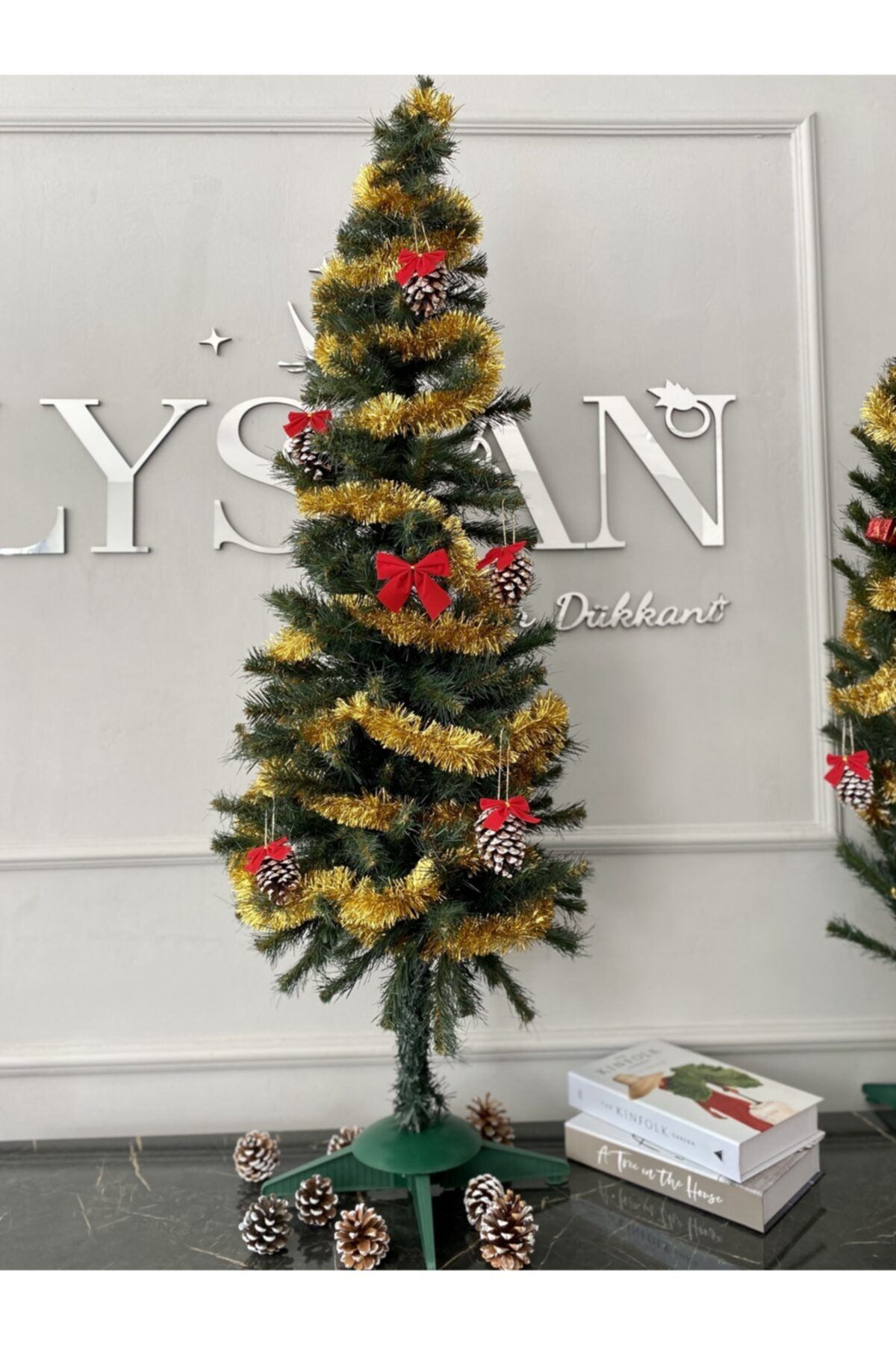 Elysian Yılbaşı Çam Ağacı 150 Cm 220 Dal Yılbaşı Seti Süslemeli Noel Yeni Yıl Ağacı