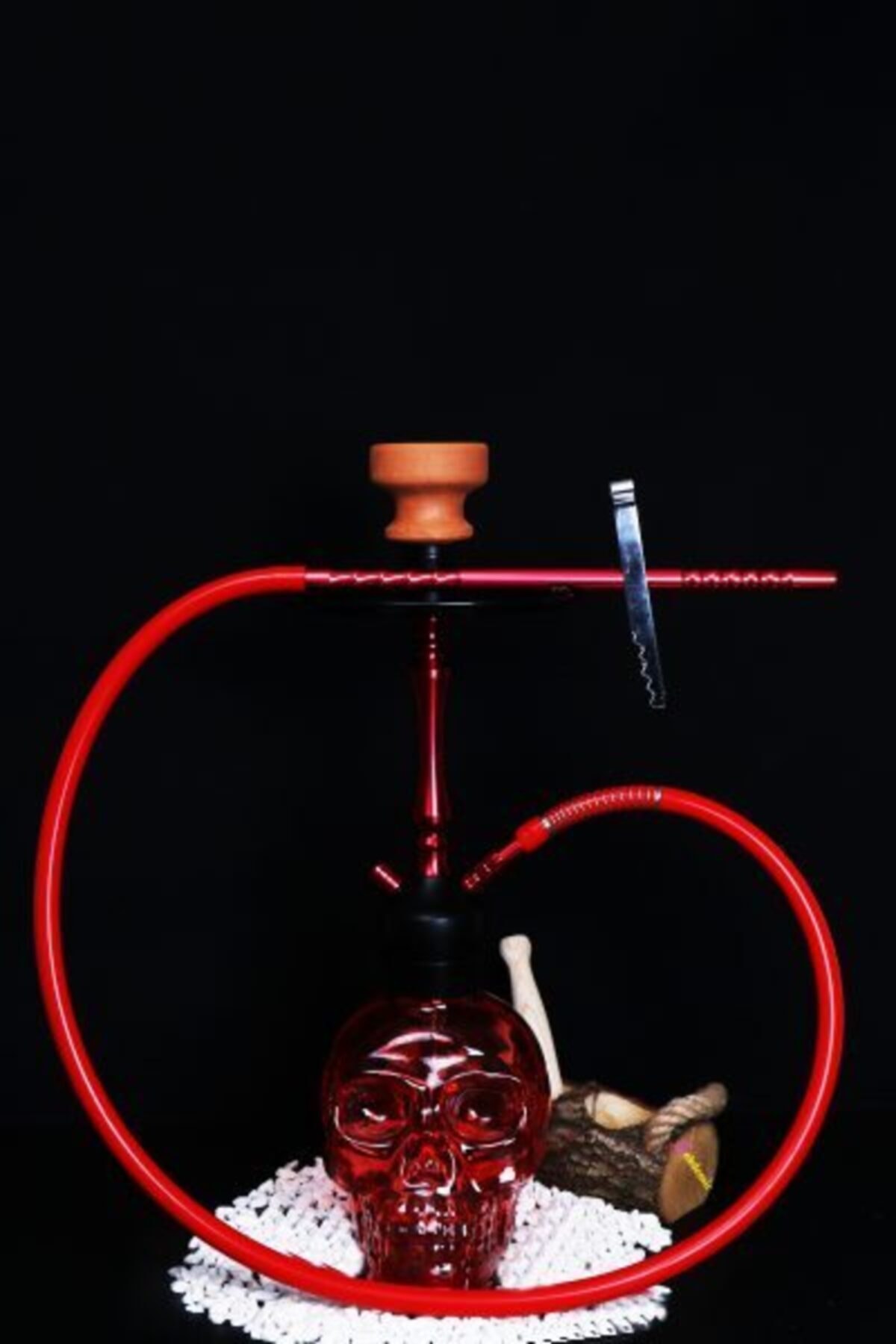 YT Kücük Kuru Kafa Nargile Takımı Kırmızı