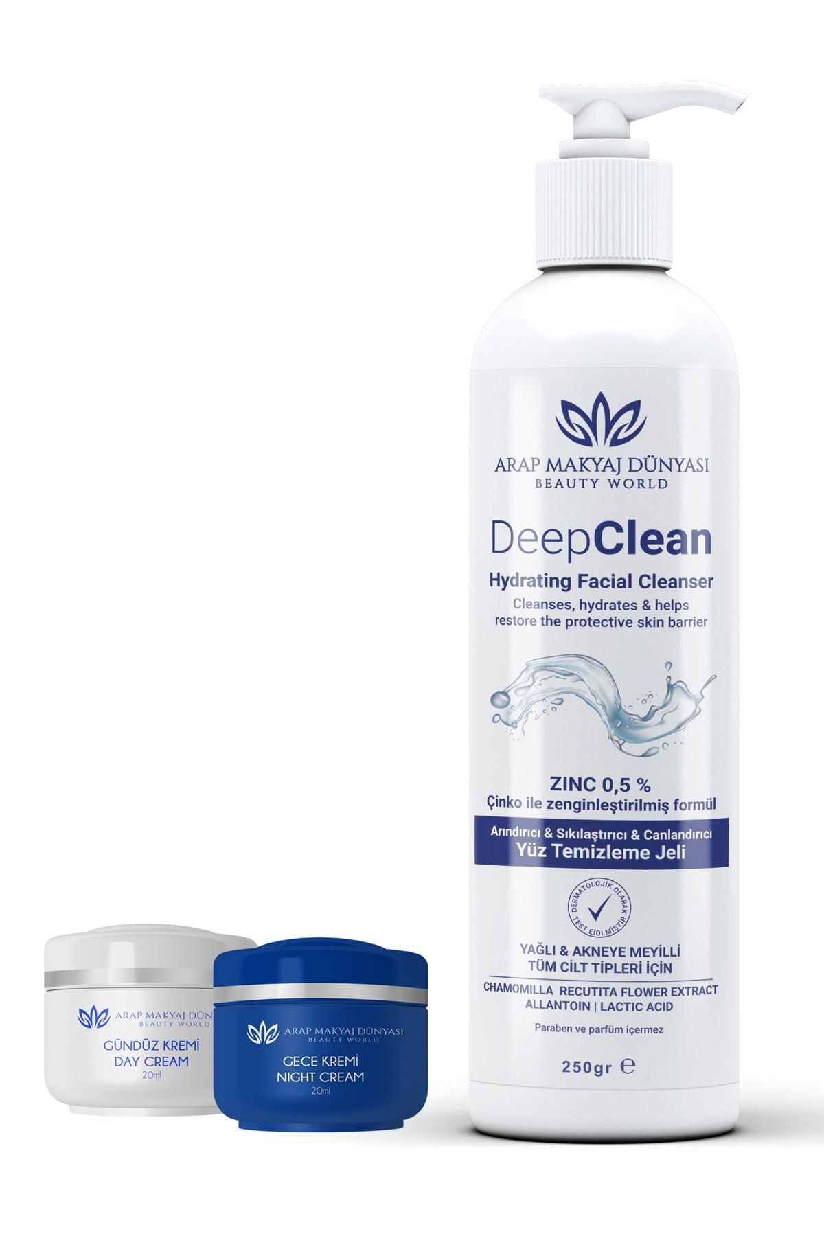 Arap Makyaj Dünyası Gece Gündüz Kremi & Deepclean Yüz Yıkama Jeli