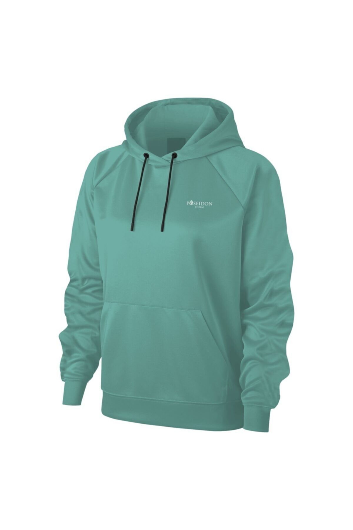 POSEIDONSTORM Kadın Su Yeşili Günlük Sporcu Sweatshirt  Kapüşonlu M2