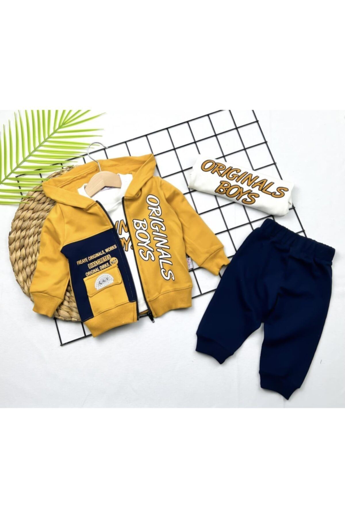 Beren Kids Original Boys Görselli Şık 3'lü Bebek Takım