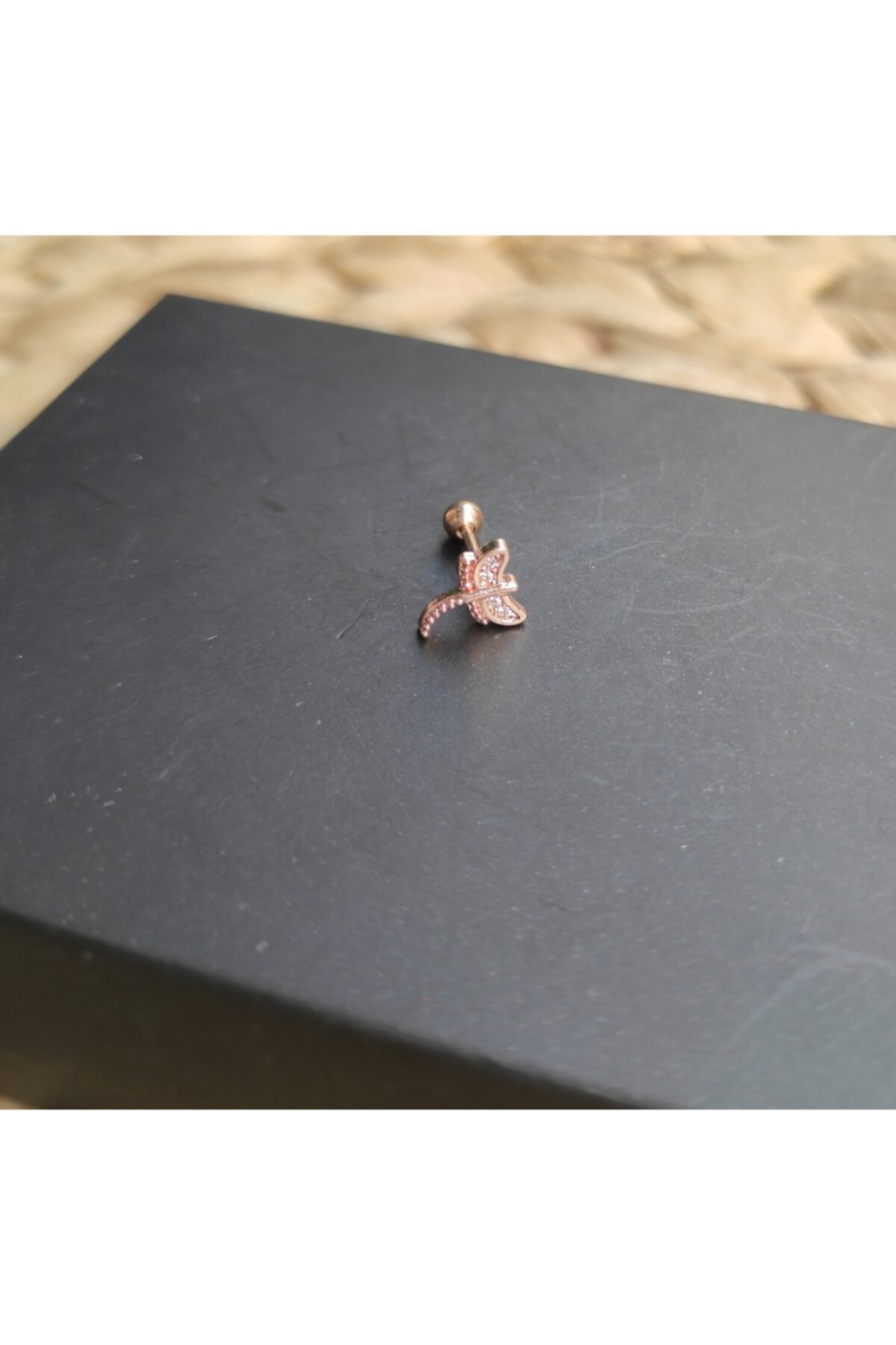 ecrin aksesuar Rose Renk Çelik Tragus Helix Piercing Küpe