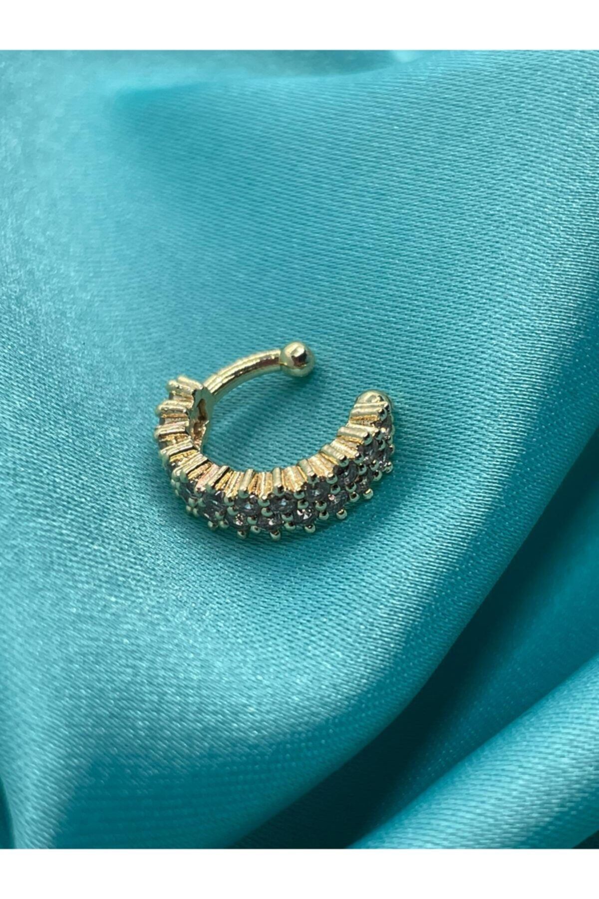 steeljewe Vıp Gold Taşlı Earcuff