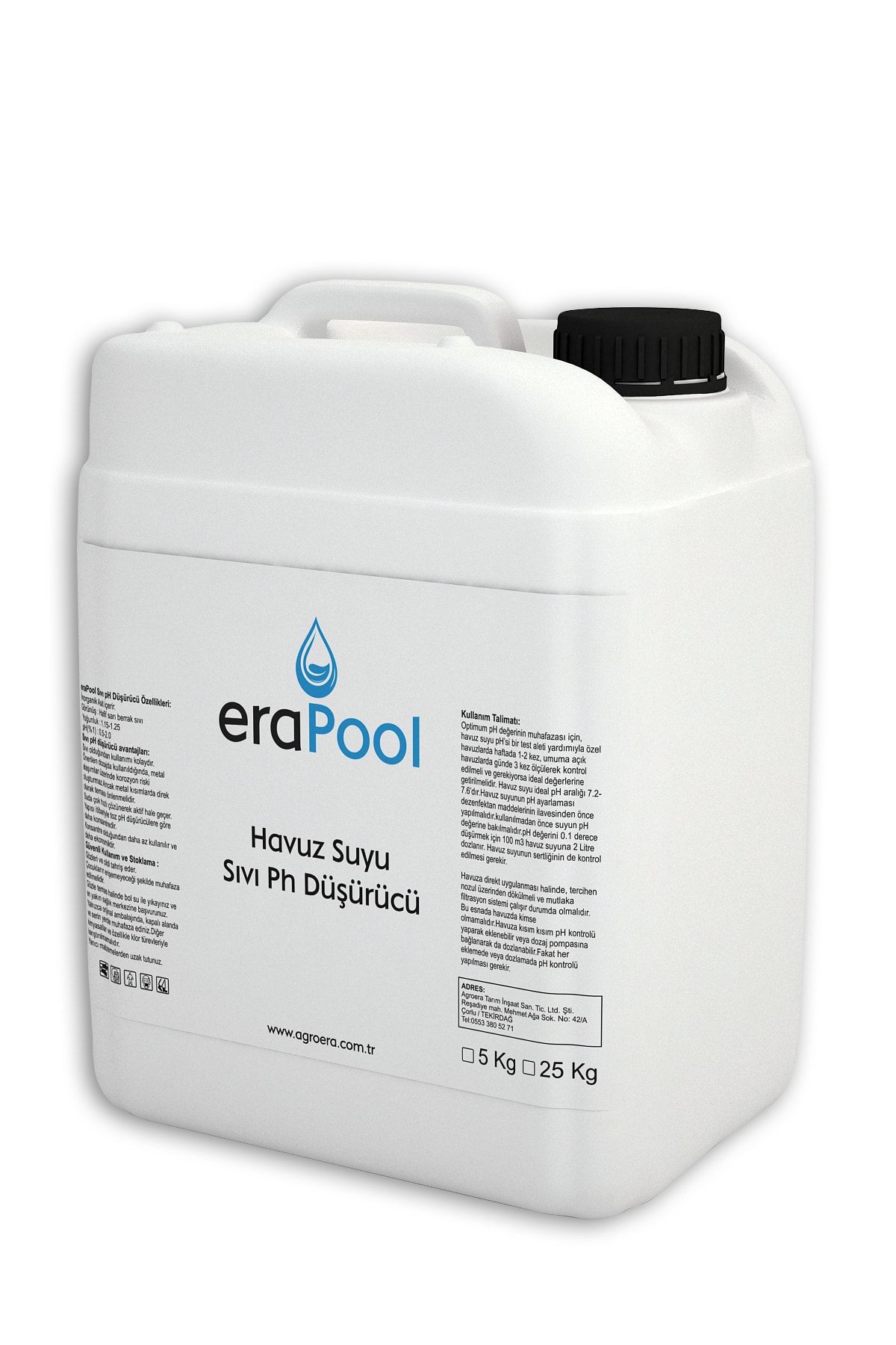 AGROERA Erapool Sıvı Ph Düşürücü 25 Kg - Havuz Ph Düşürücü