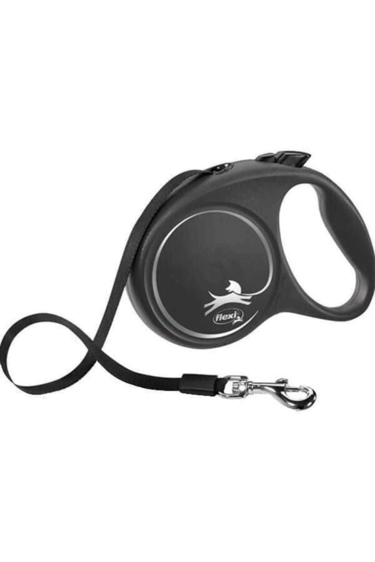 Flexi Black Design Şerit Otomatik Gezdirme Tasması Siyah (l) 5m