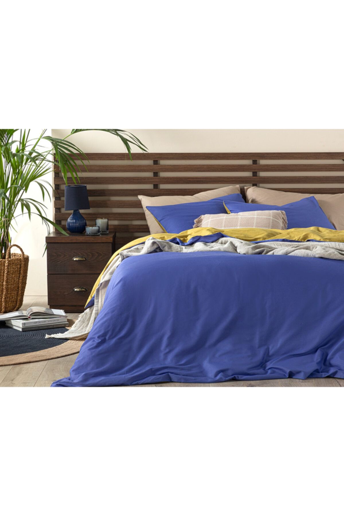 English Home Plain Pamuk Çift Kişilik Nevresim Takımı 200x220 Cm Menekşe - Kivi