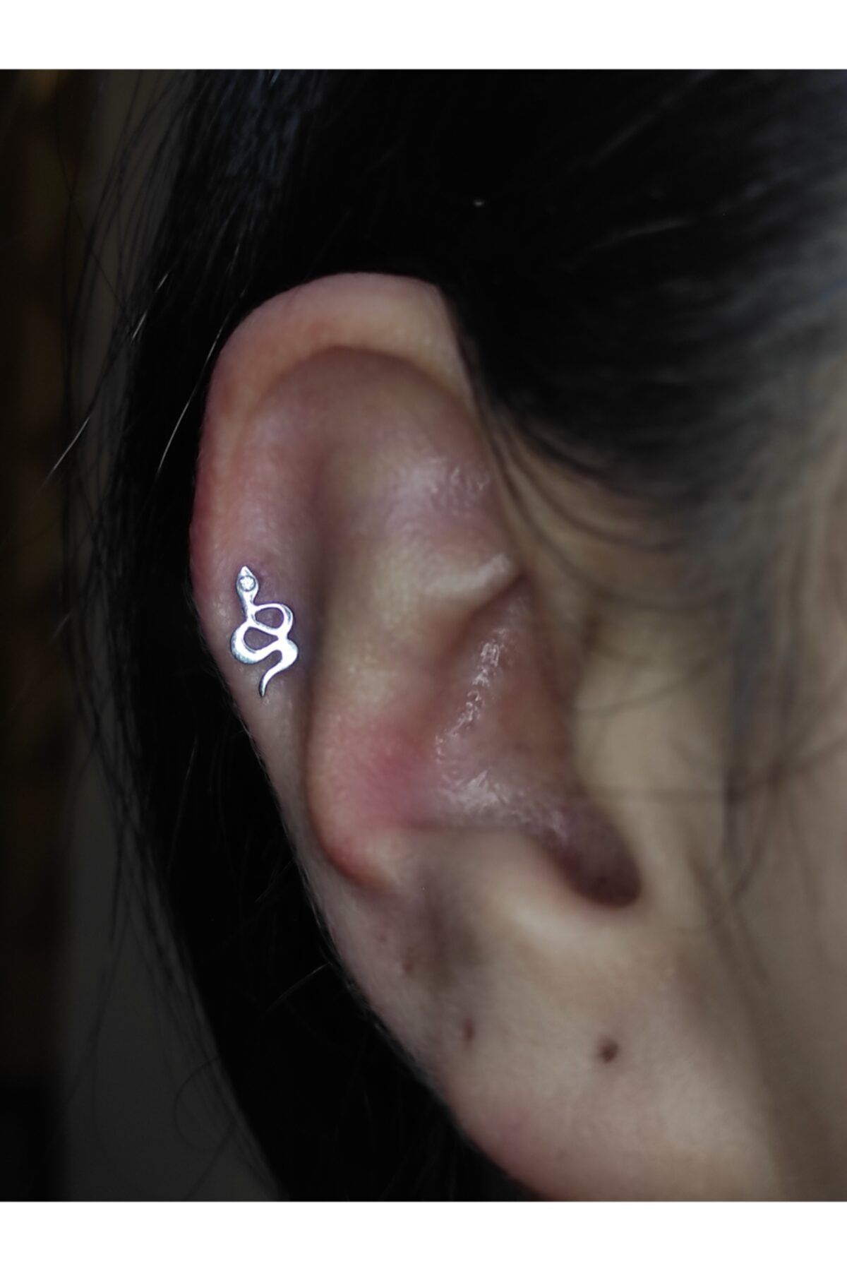 FLAMBOYANT PIERCING Yılanlı 18 Ayar Beyaz Altın Pıercıng