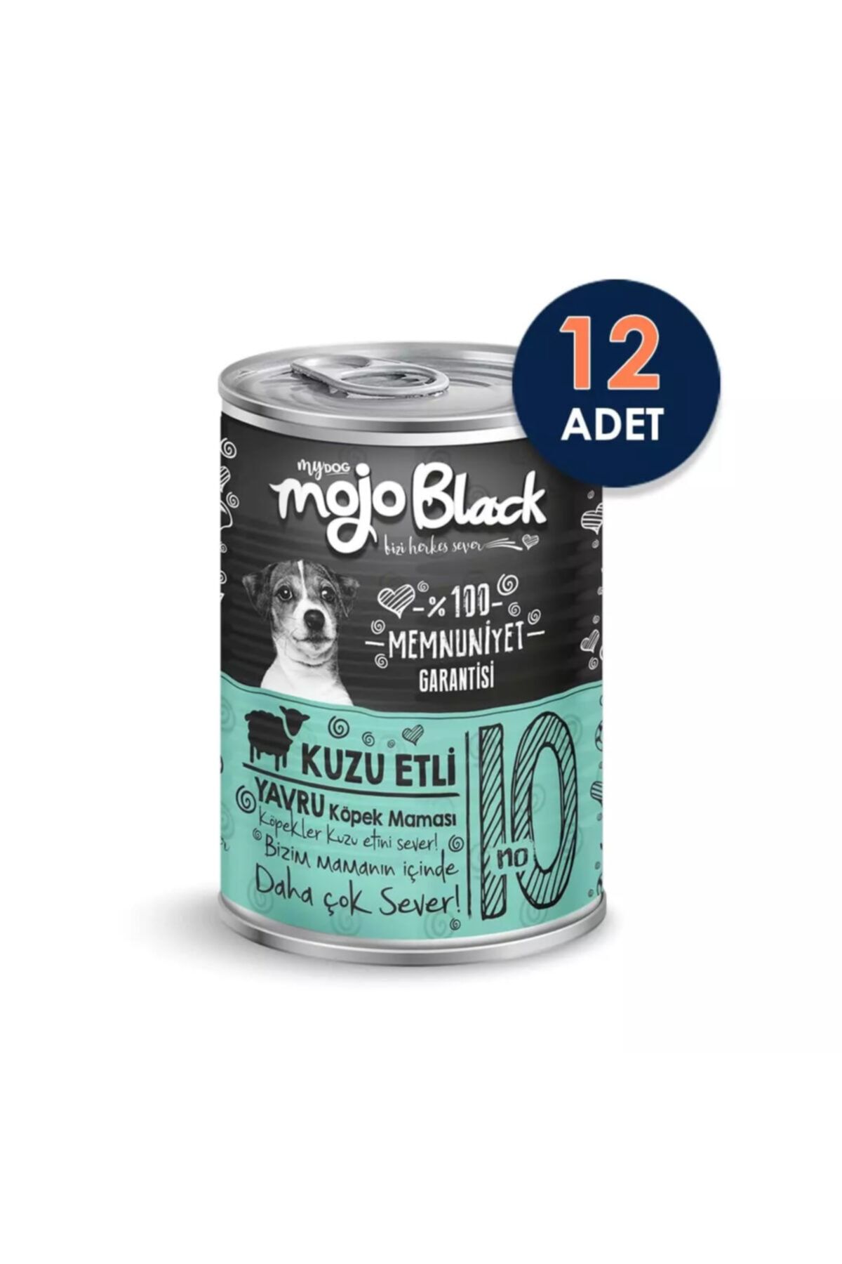 mydog Mojo Black Chunk Parça Kuzu Etli Yavru Köpek Konservesi 400 Gr X 12 Adet
