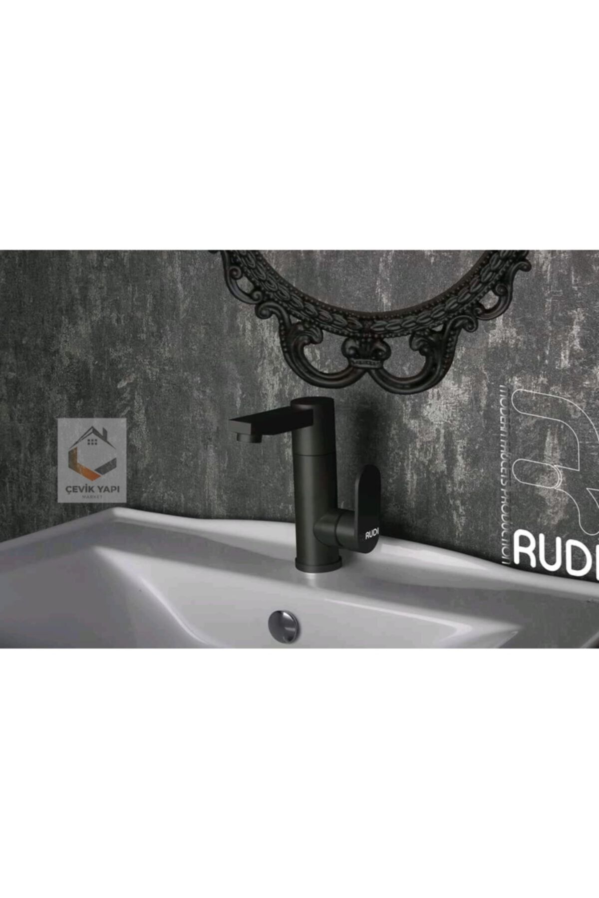 Rudi Siyah Çanak Lavabo Bataryası 360° Dönebilen - 622b