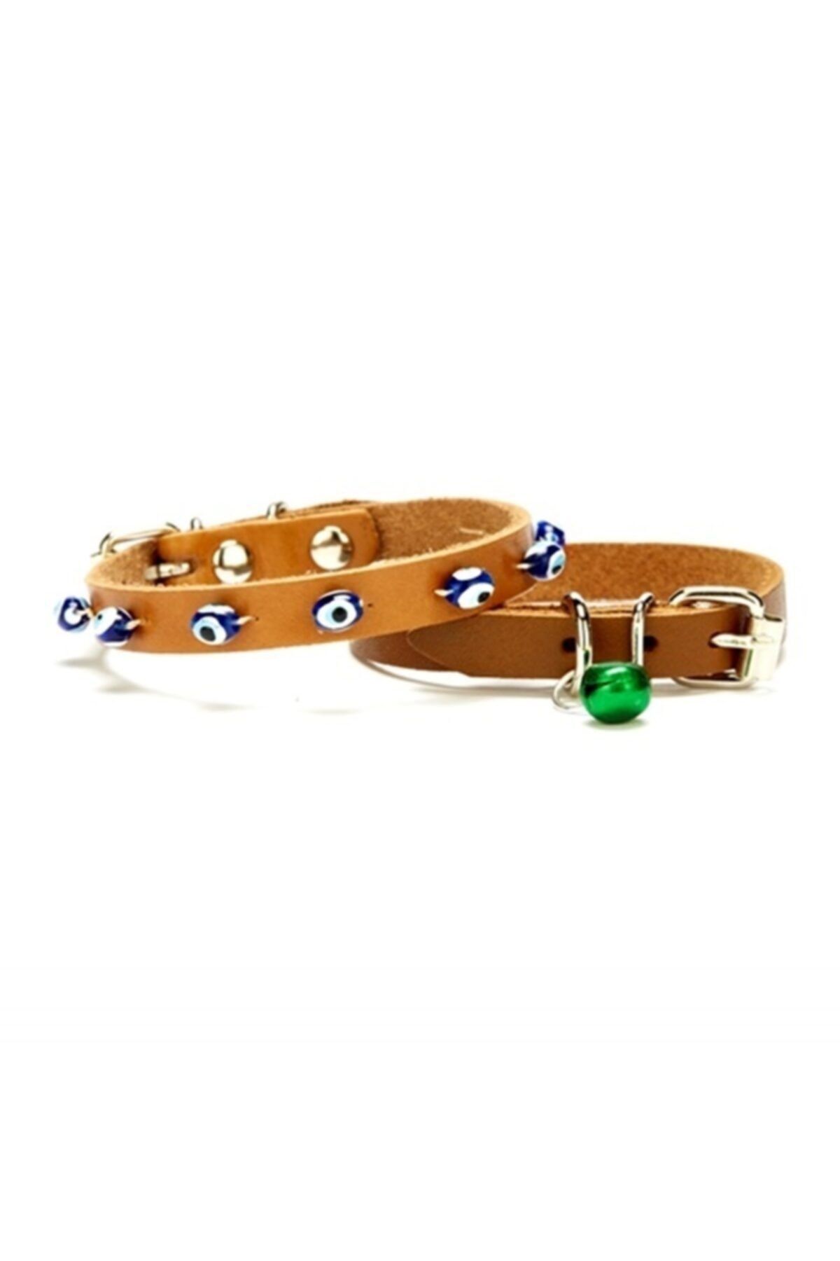 Doggie Nazar Boncuklu Kedi Ve Küçük Irk Köpek Tasması 1x14-18 Cm Kamel Xsmall