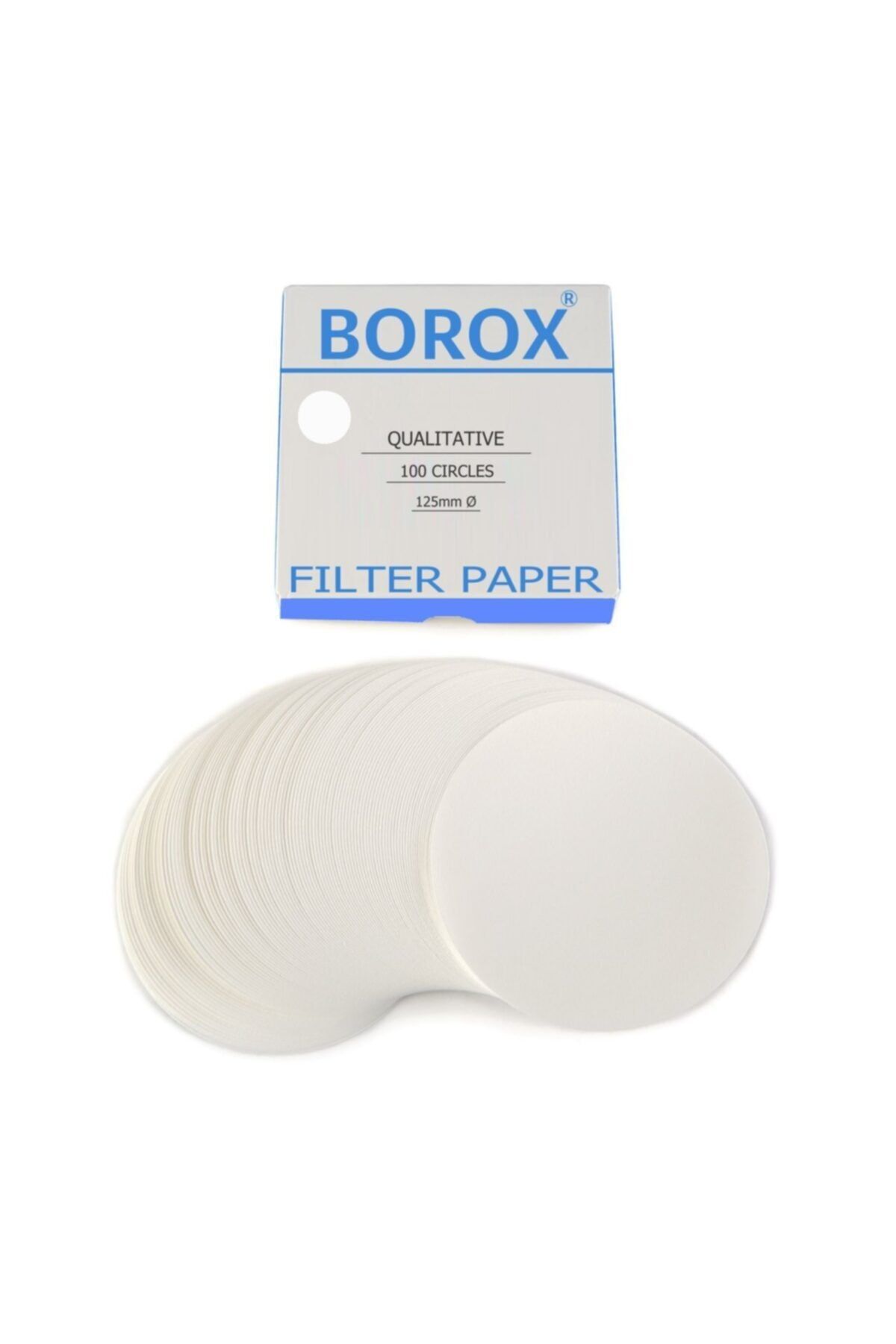 Borox Nitel Filtre Kağıdı 125 Mm - Kalitatif Beyaz Bant