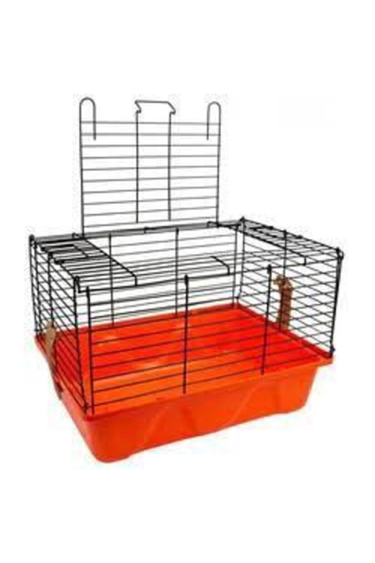 Navis Home 45x30 X32 Tavşan Kafesi Hamster Ginepig Kafesi Metal Kemirgen Kafesi -turuncu