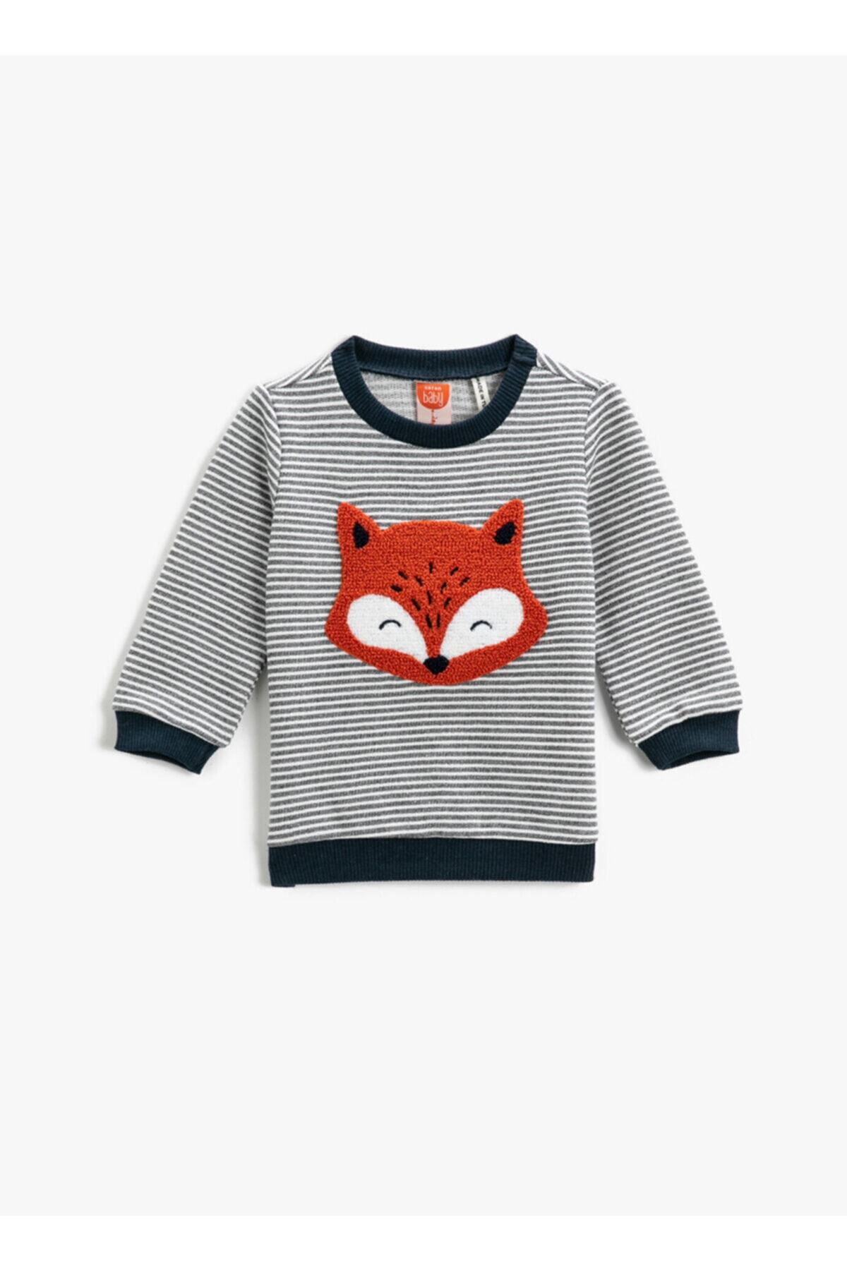 Koton Sweatshırt, 6-9 Ay, Gri