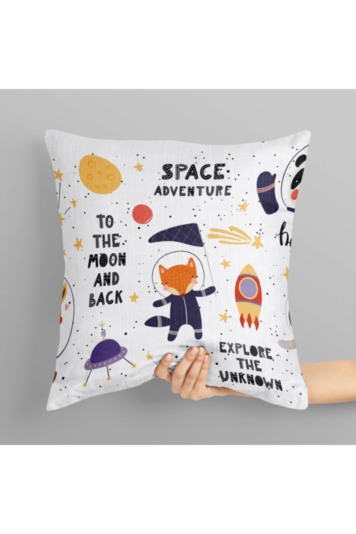 Moonstar Online Sevimli Astronotlar Çocuk Kırlent Kılıfı