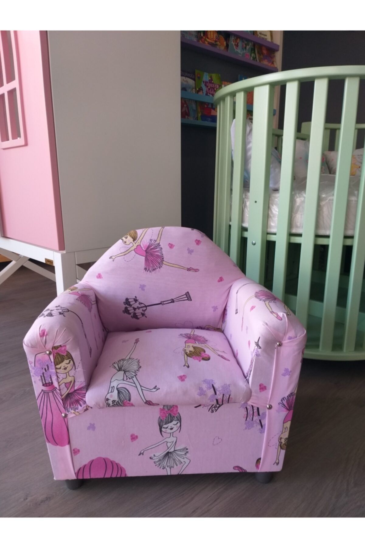 NİNNOLA Çocuk Koltuğu Bebek Odası Koltuk Pembe Balerin