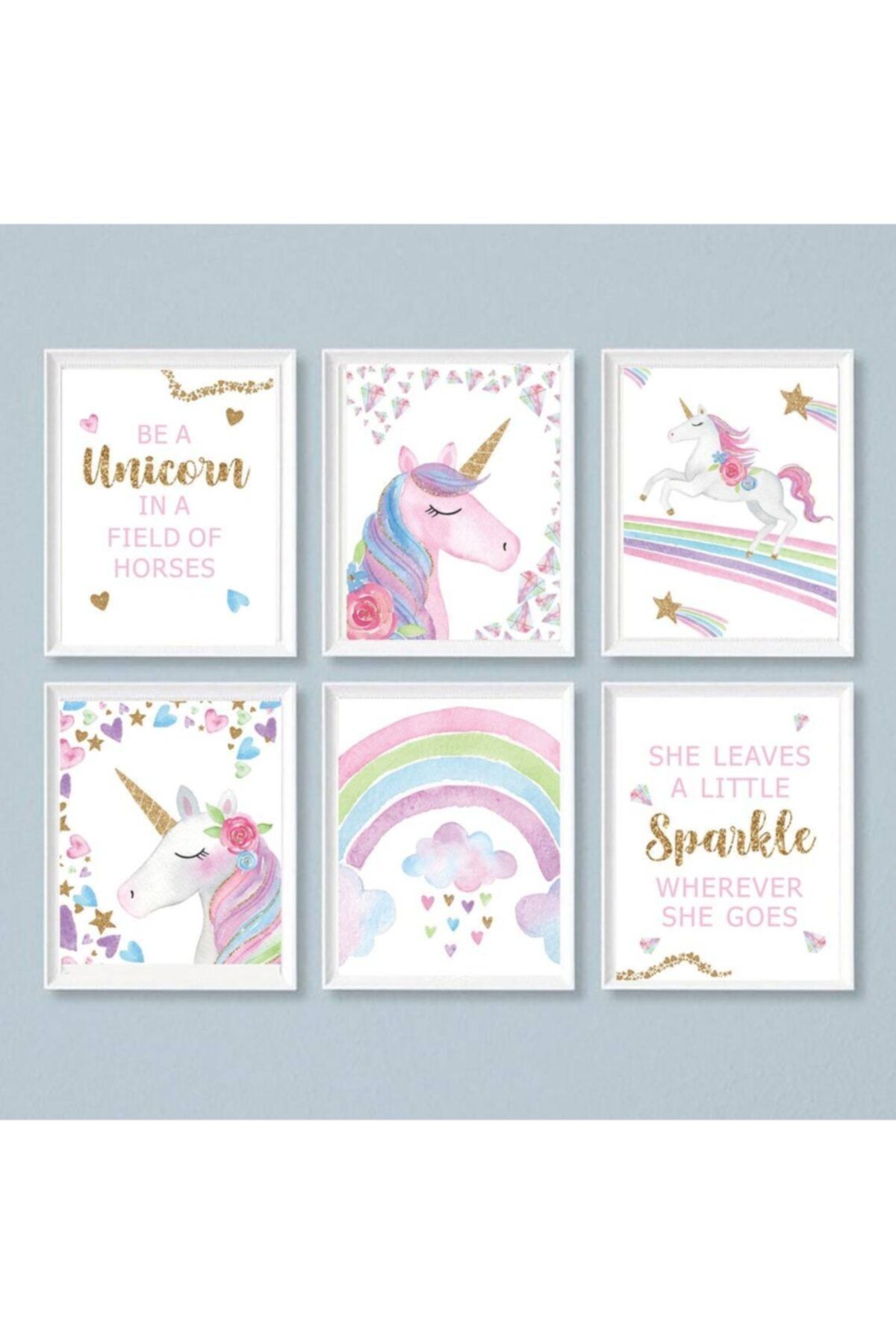 Tbt Tasarım Unicorn 6'lı Tablo Seti