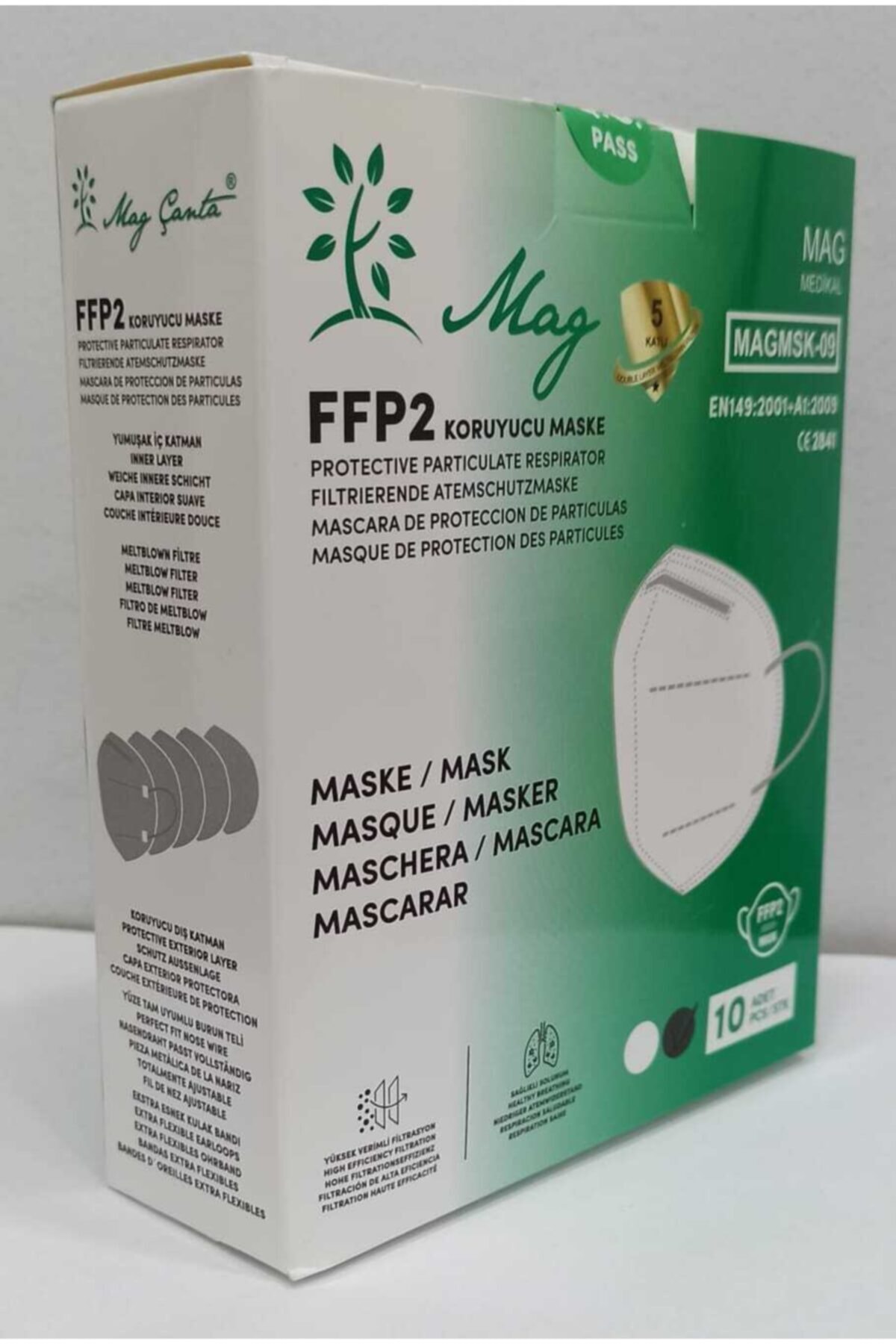 MAG MASKE N95 Ffp2 Çift Kat Meltblown Filtreli Maske 10 Adet