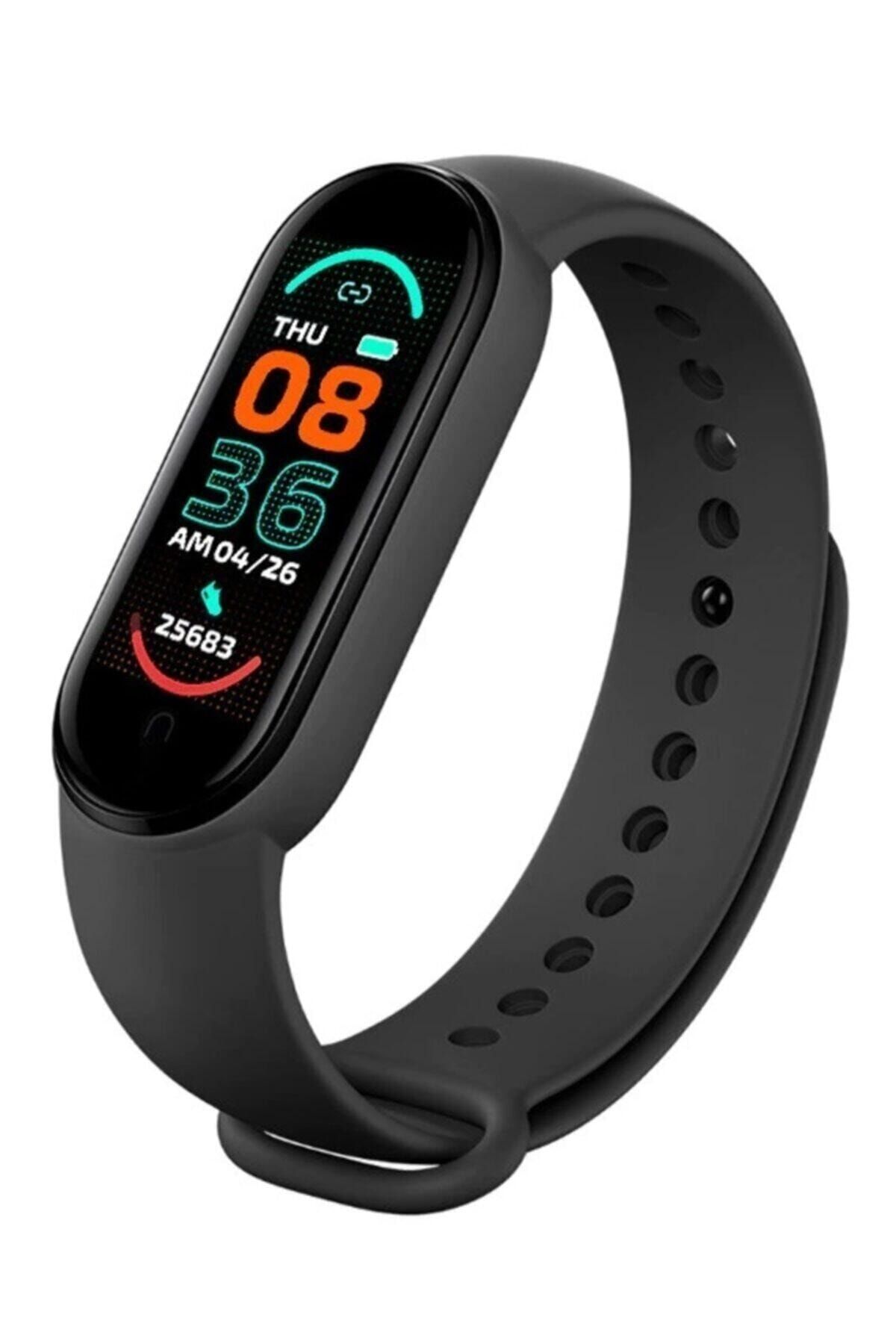 TEKNOLOJİ WORLD M6 Akıllı Bileklik Smart Band 6 | Yeni Sürüm, Full Fonksiyon, Suya Dayanıklı, Sporcu Saati, Siyah