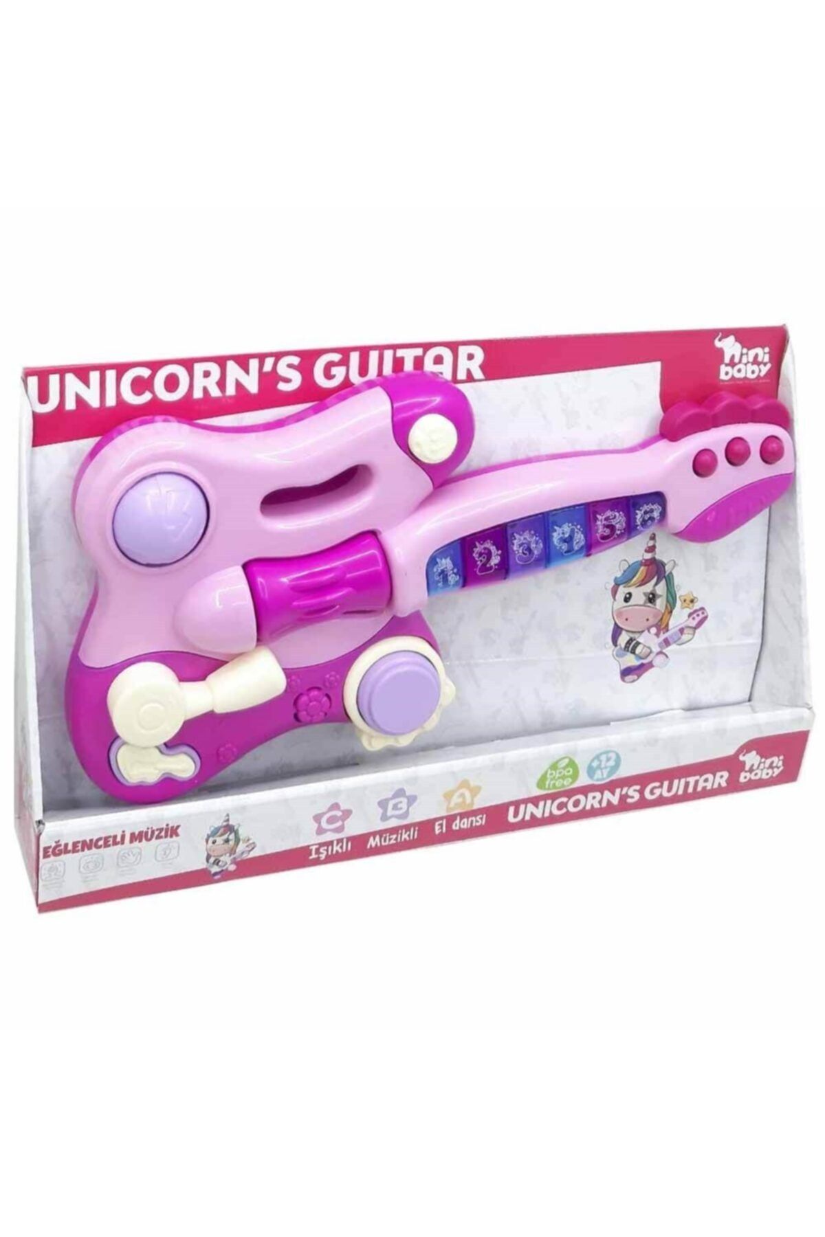 Erdem Oyuncak Oyuncak Mini Unicorn Bebek Gitar Işıklı Sesli Müzikli