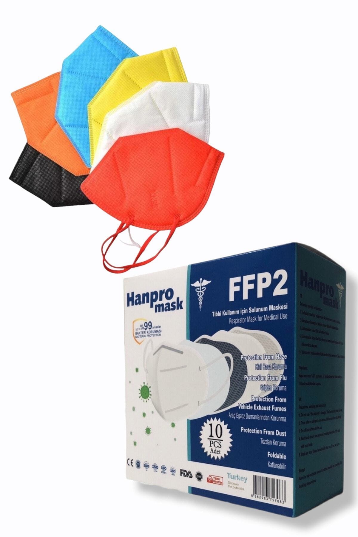 hanpromask 10 Adet Karisik Renkli Ffp2 Maske