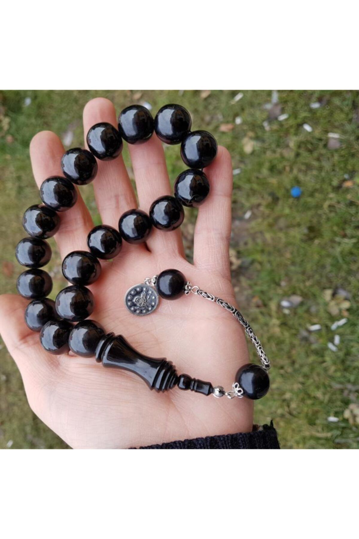 Coşkun oltu taşı 17mm Maskot Boy Oltu Taşı Tesbih