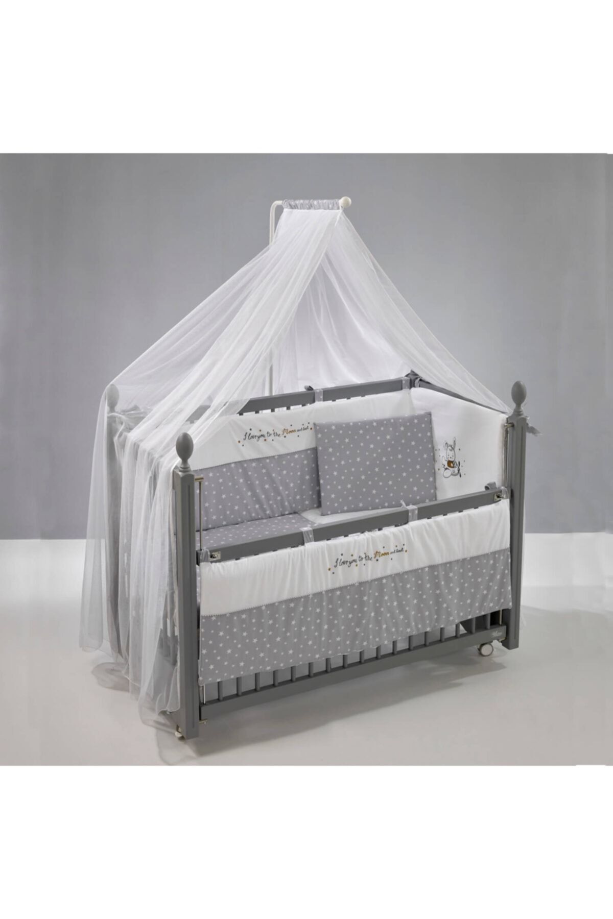 Meltem Smart Kral Beşik 60x120 Cm Gri - Moon Gri