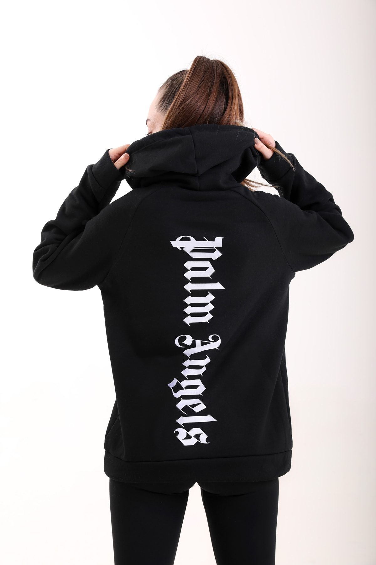Sevilissa Siyah Palm Angels Kapüşonlu Oversize Sweatshirt