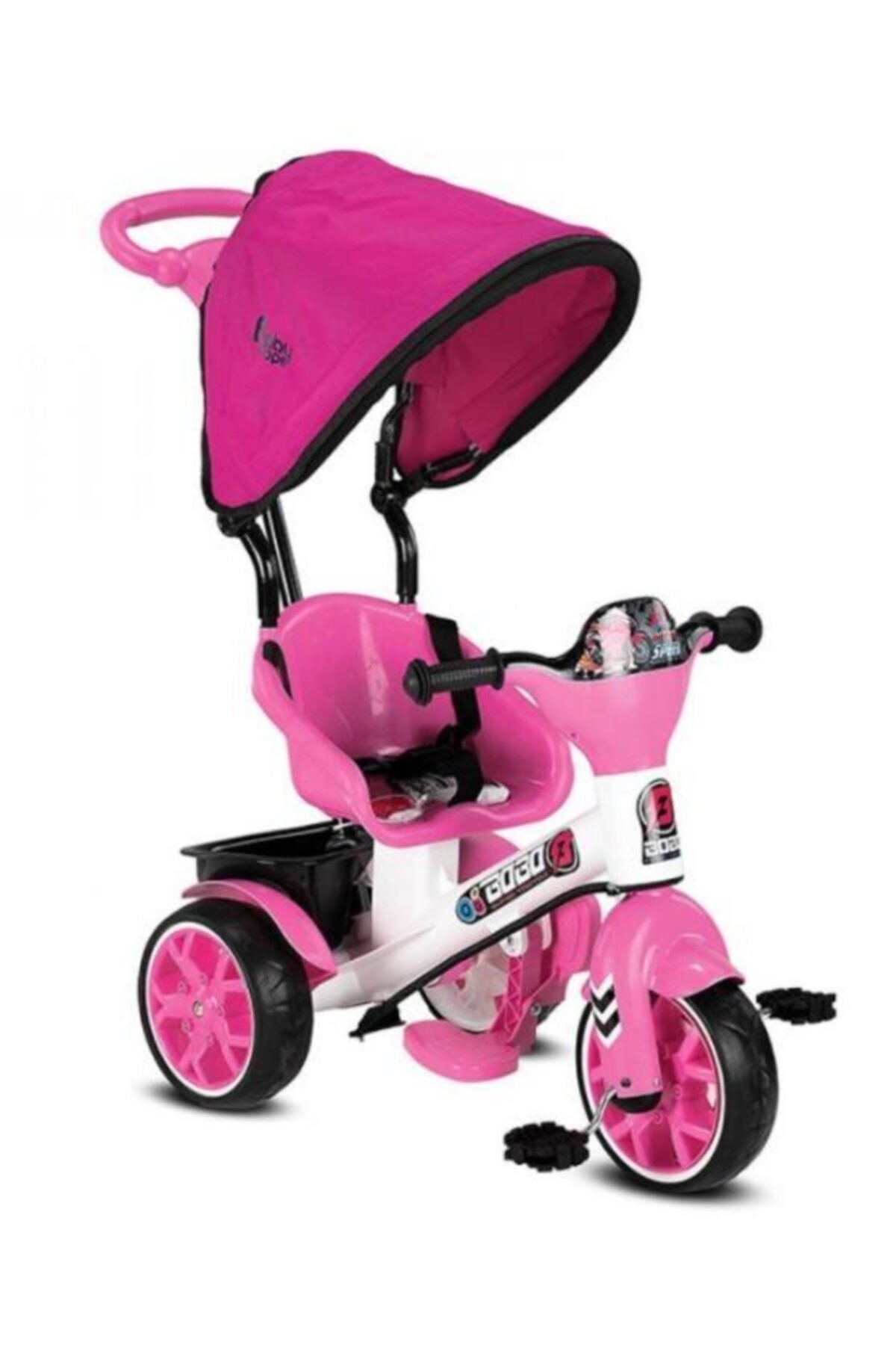 BabyHope 121 Bobo Speed Tenteli Pembe 3 Tekerlekli Bisiklet
