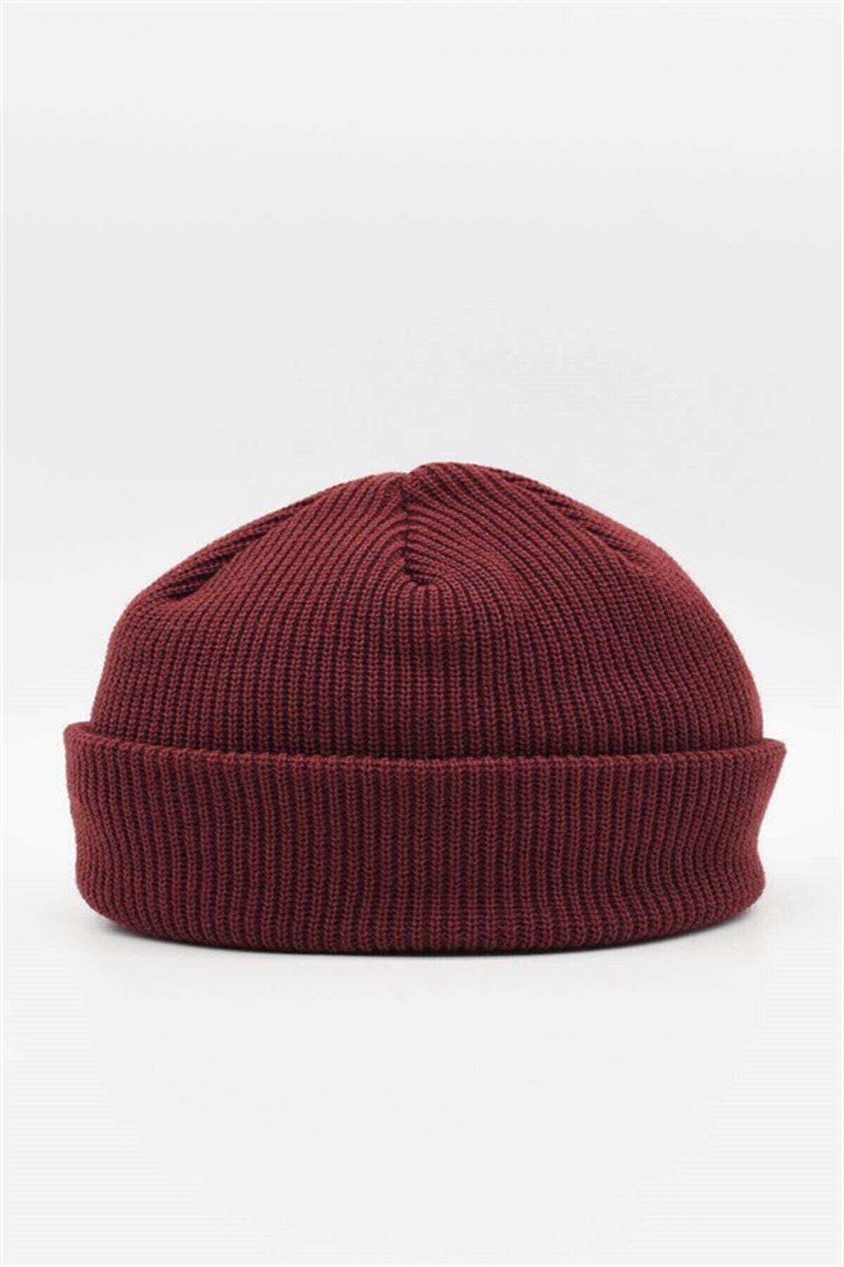 Külah Kadın Bordo Hiphop Docker Bere Katlamalı Cap Şapka