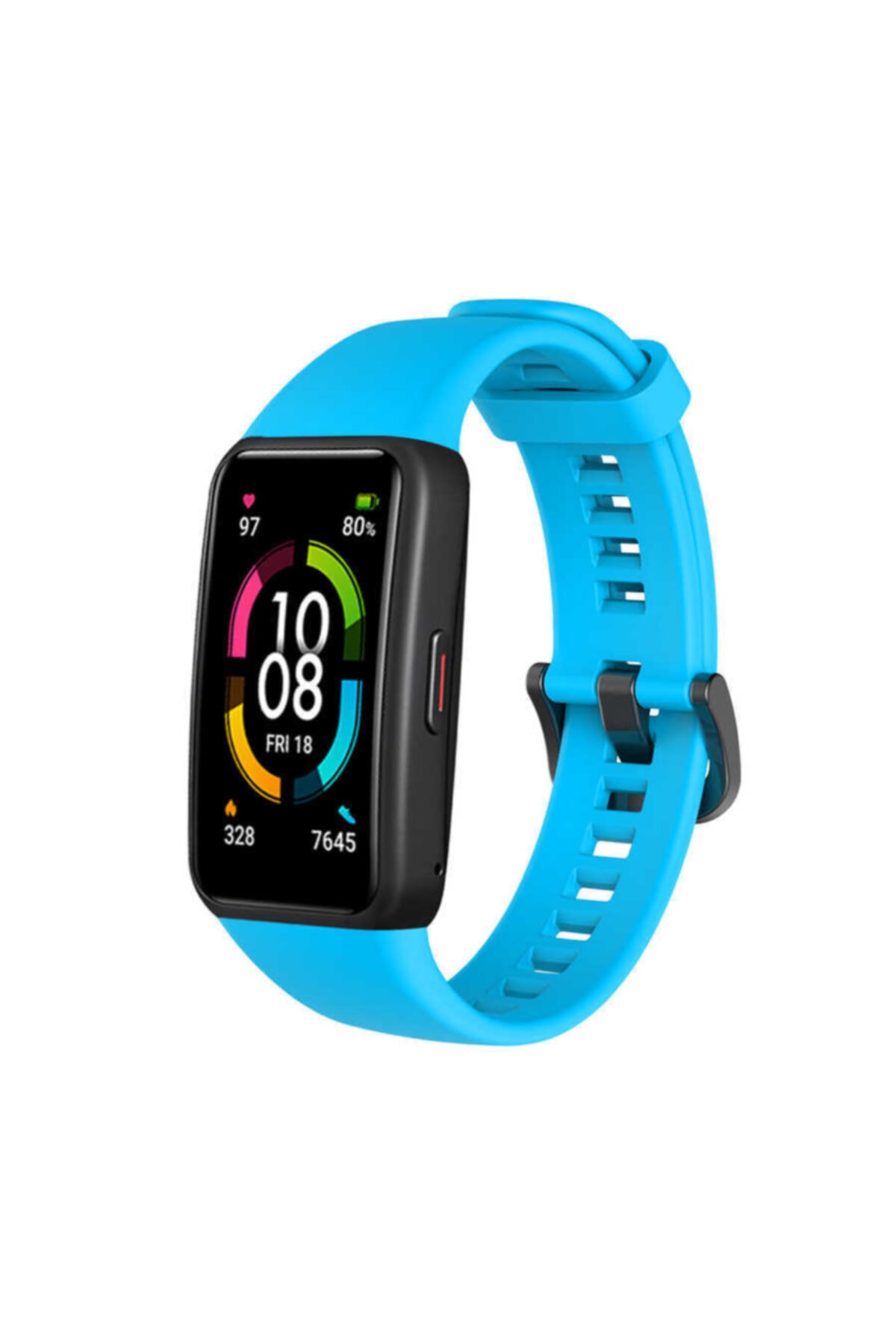 Huawei Band 6 Krd-47 Silikon Ayarlanabilir Kordon Mavi Ve Popsocket