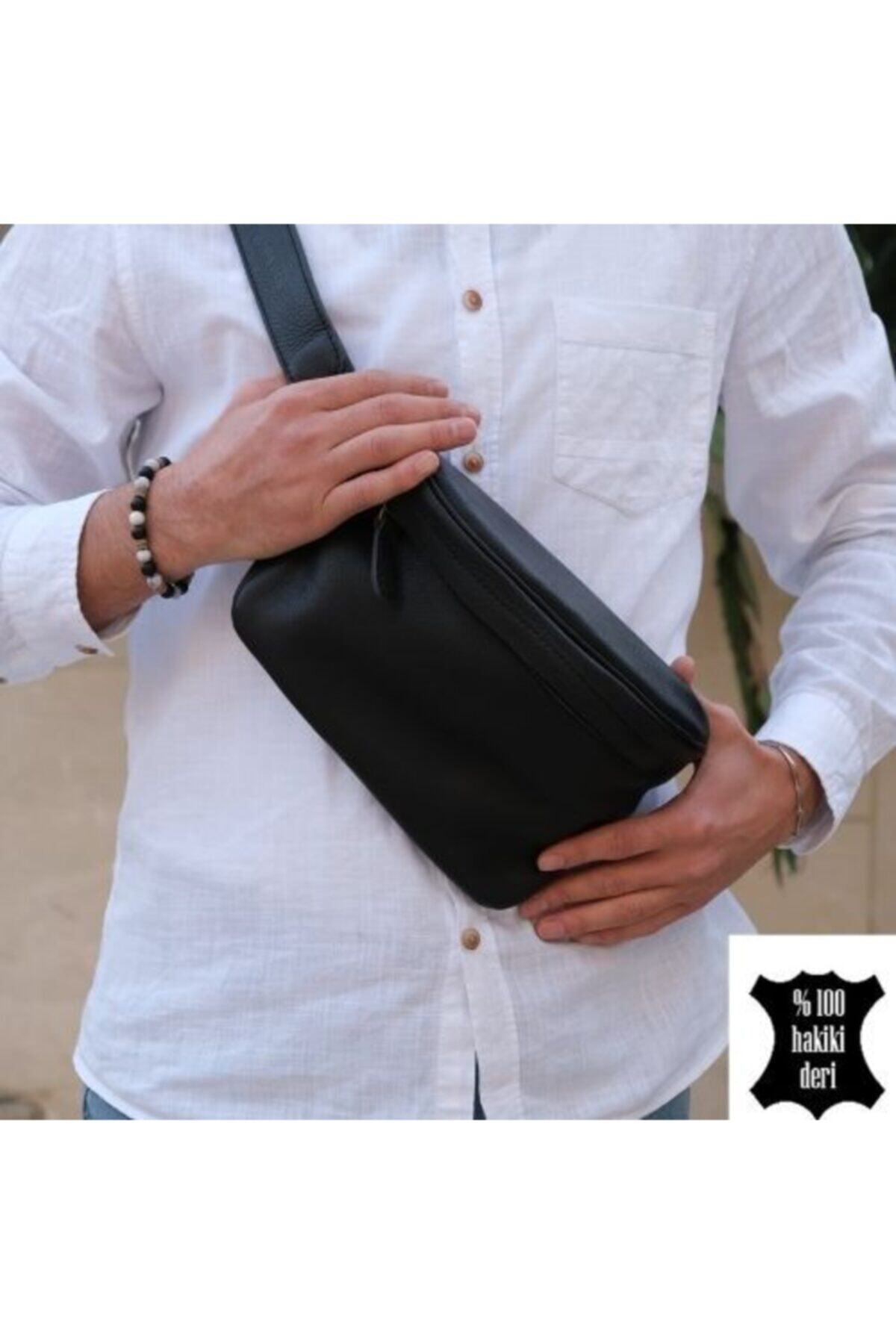 Trendsbag Travel Store Hakiki Deri Erkek Bel Çanta - Siyah