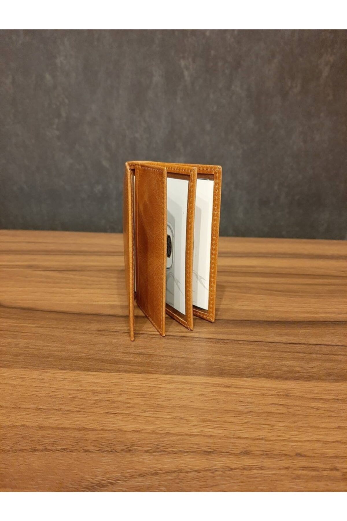 Azze Deri Hakiki Deri Minimal Kartlık Unisex 101ud555 Taba