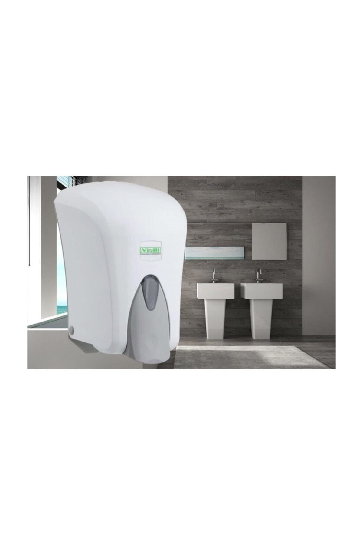 Vialli S6 Hazneli 1000 Ml. Beyaz Sıvı Sabunluk / Sıvı Sabun Dispenseri / Aparatı