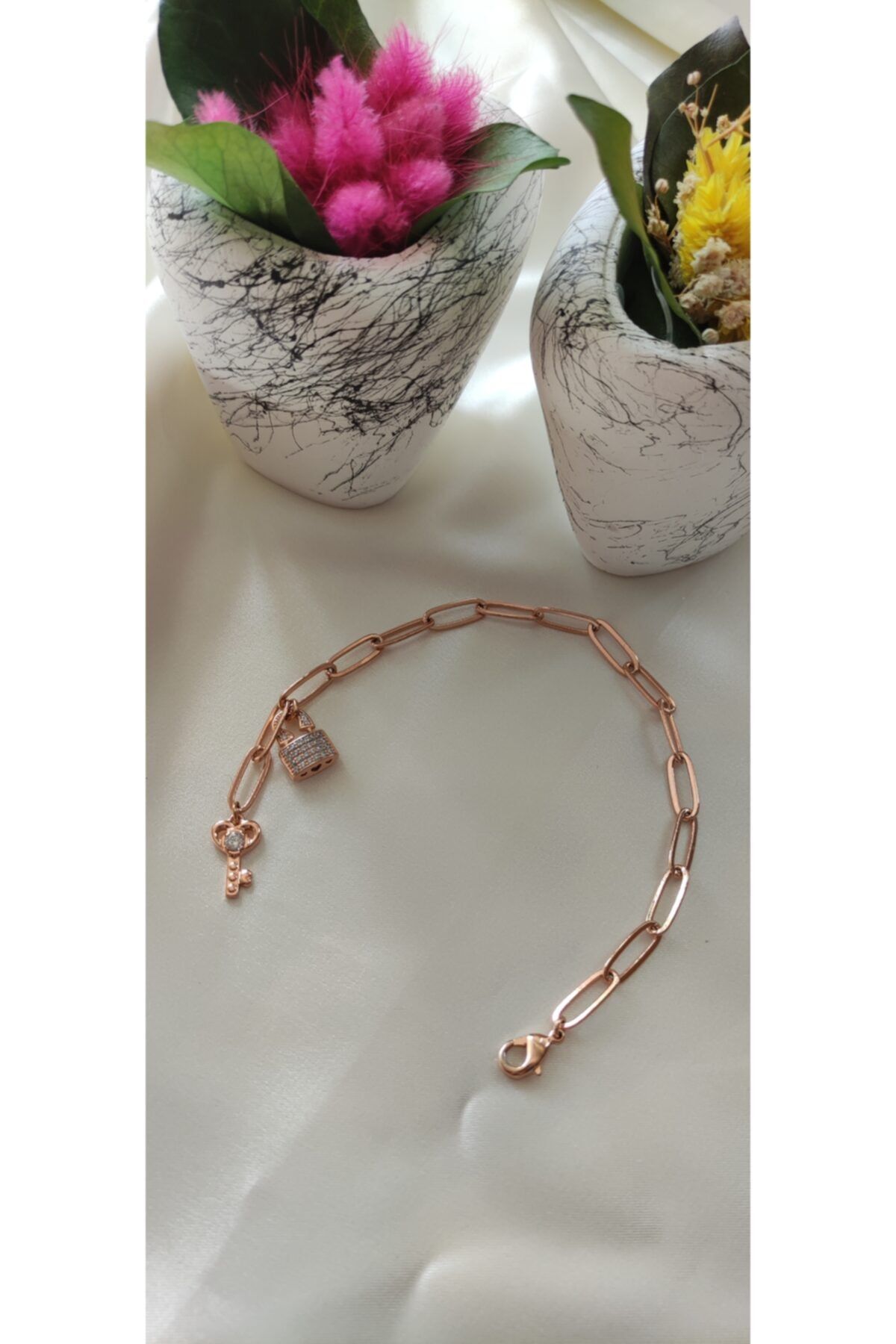 Lamin Jewel Çelik Kalp Anahtar Model Bileklik